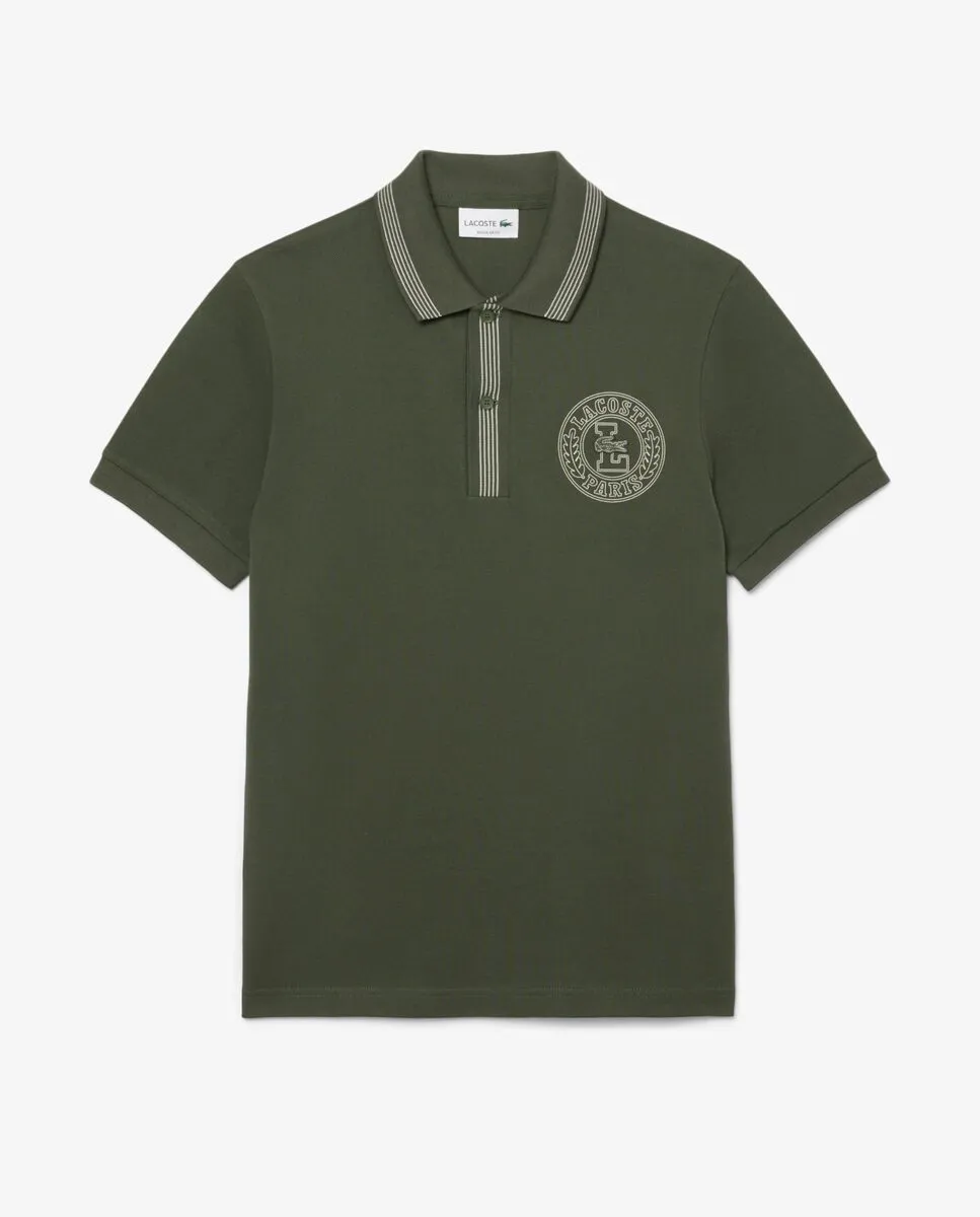 LACOSTE Regular Fit L.12.12 Petit Piqu  Polo Shirt Grey LACOSTE Regular Fit L.12.12 Petit Piqu  Polo Shirt Grey