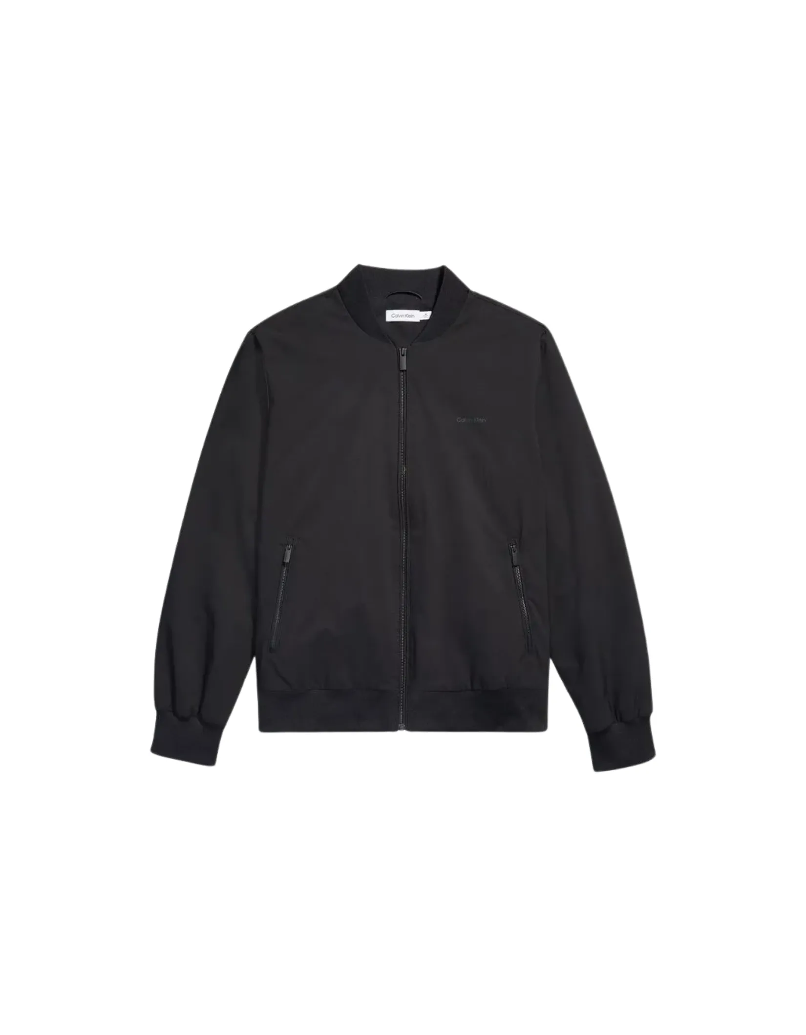 CALVIN KLEIN Men's Black Zip-Up Jacket with Side Pockets Black CALVIN KLEIN Men's Black Zip-Up Jacket with Side Pockets Black