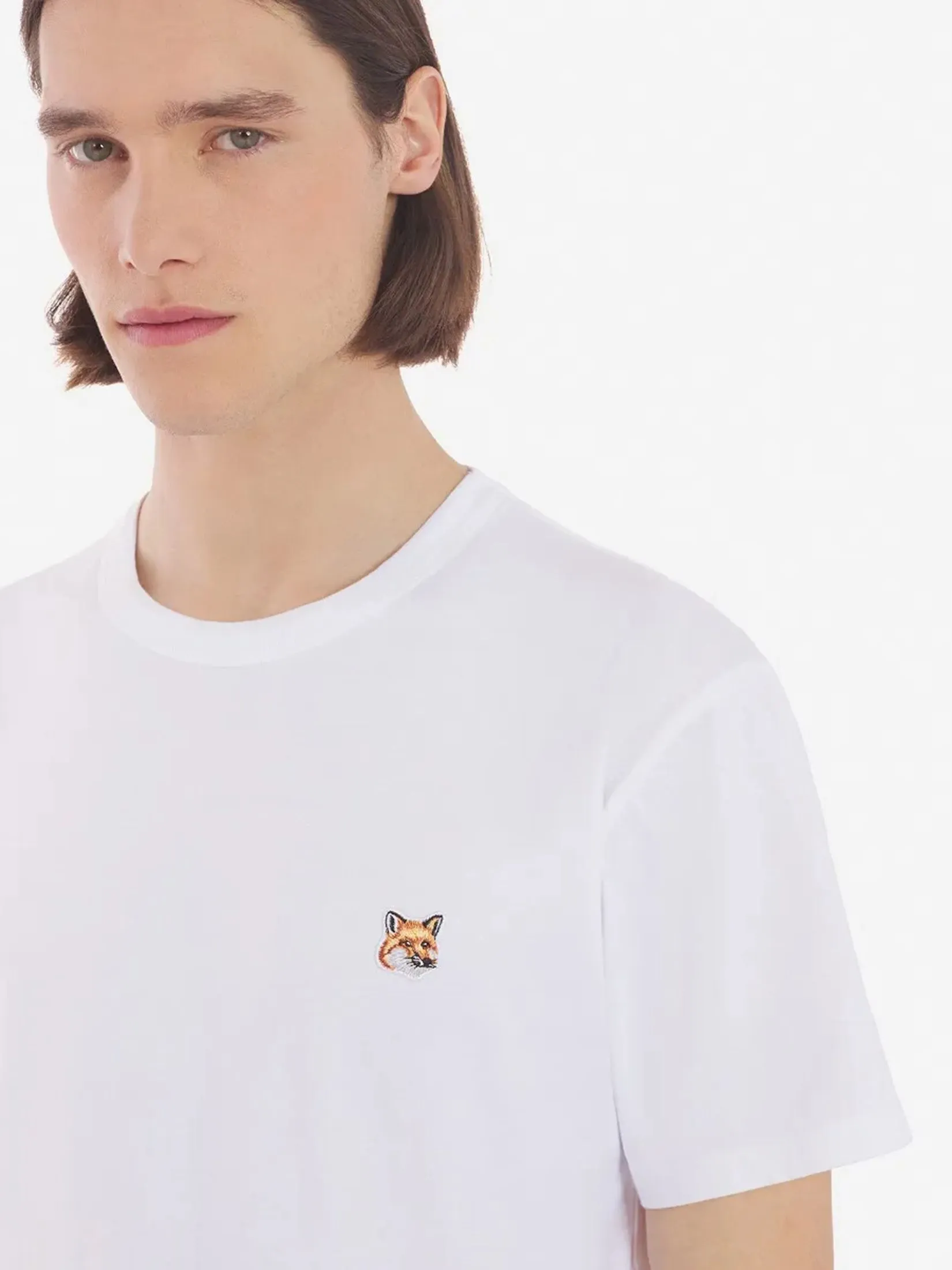 MAISON KITSUNE Men T-Shirt Fox Head Patch Classic MAISON KITSUNE Men T-Shirt Fox Head Patch Classic
