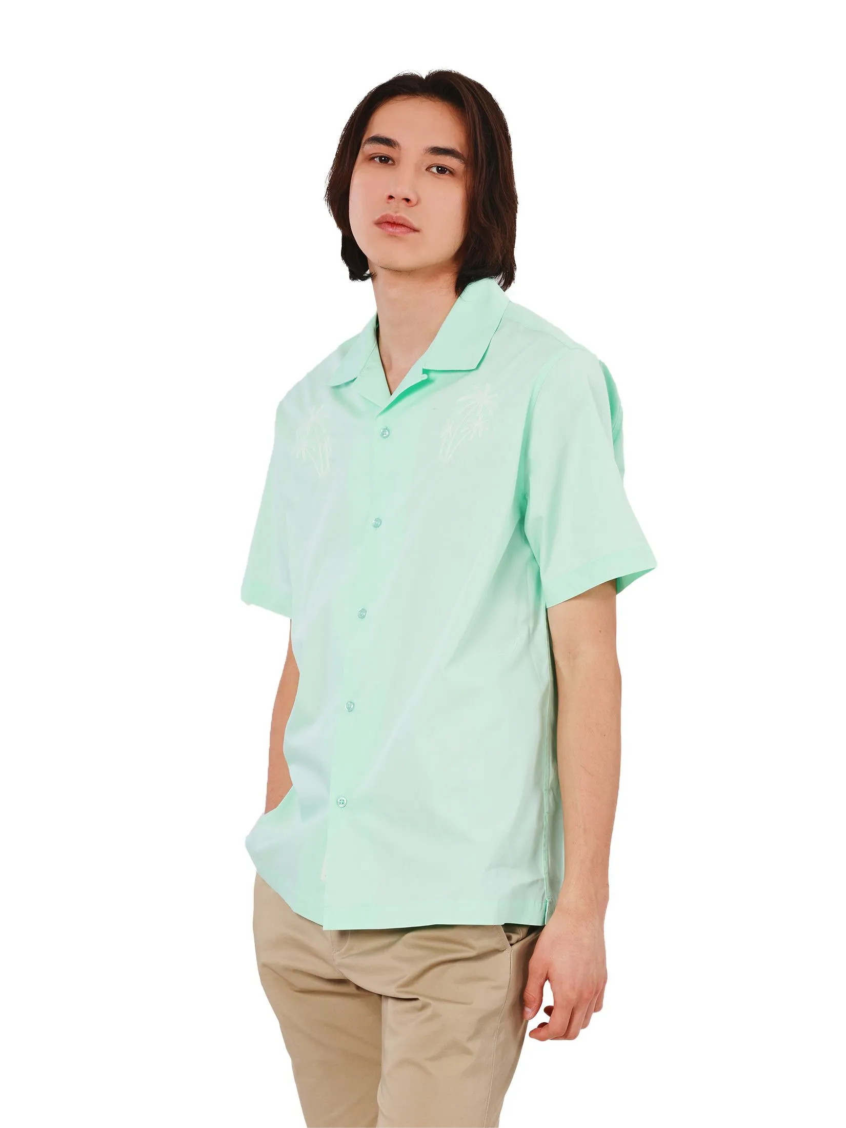 JOHN HENRY Men's Short Sleeves Hawaii Shirts (Relaxed Fit) DENIM Green JOHN HENRY Men's Short Sleeves Hawaii Shirts (Relaxed Fit) DENIM Green