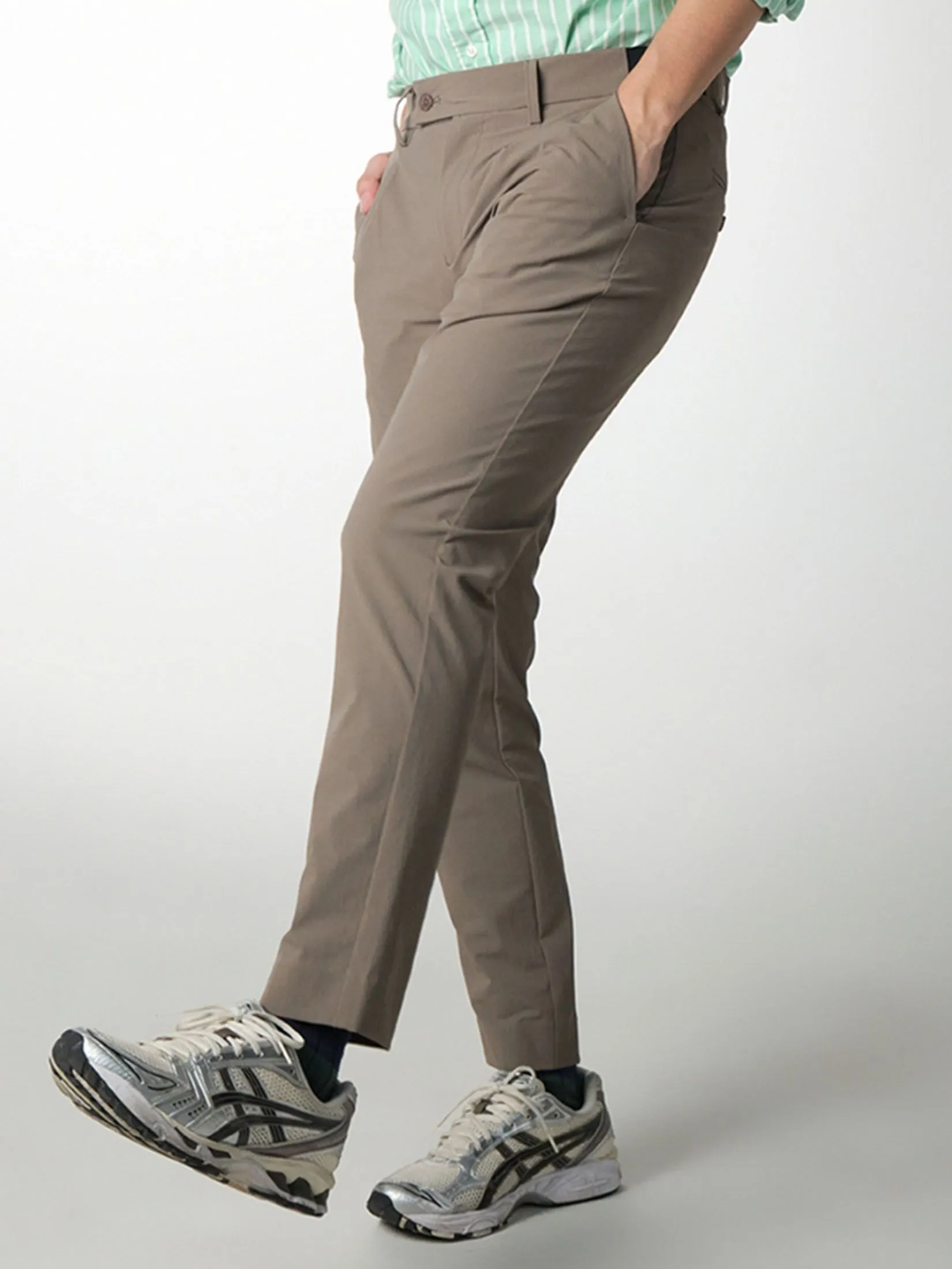 Era-won Men's  Cropped Skinny pants Golf fabric Brown Era-won Men's  Cropped Skinny pants Golf fabric Brown