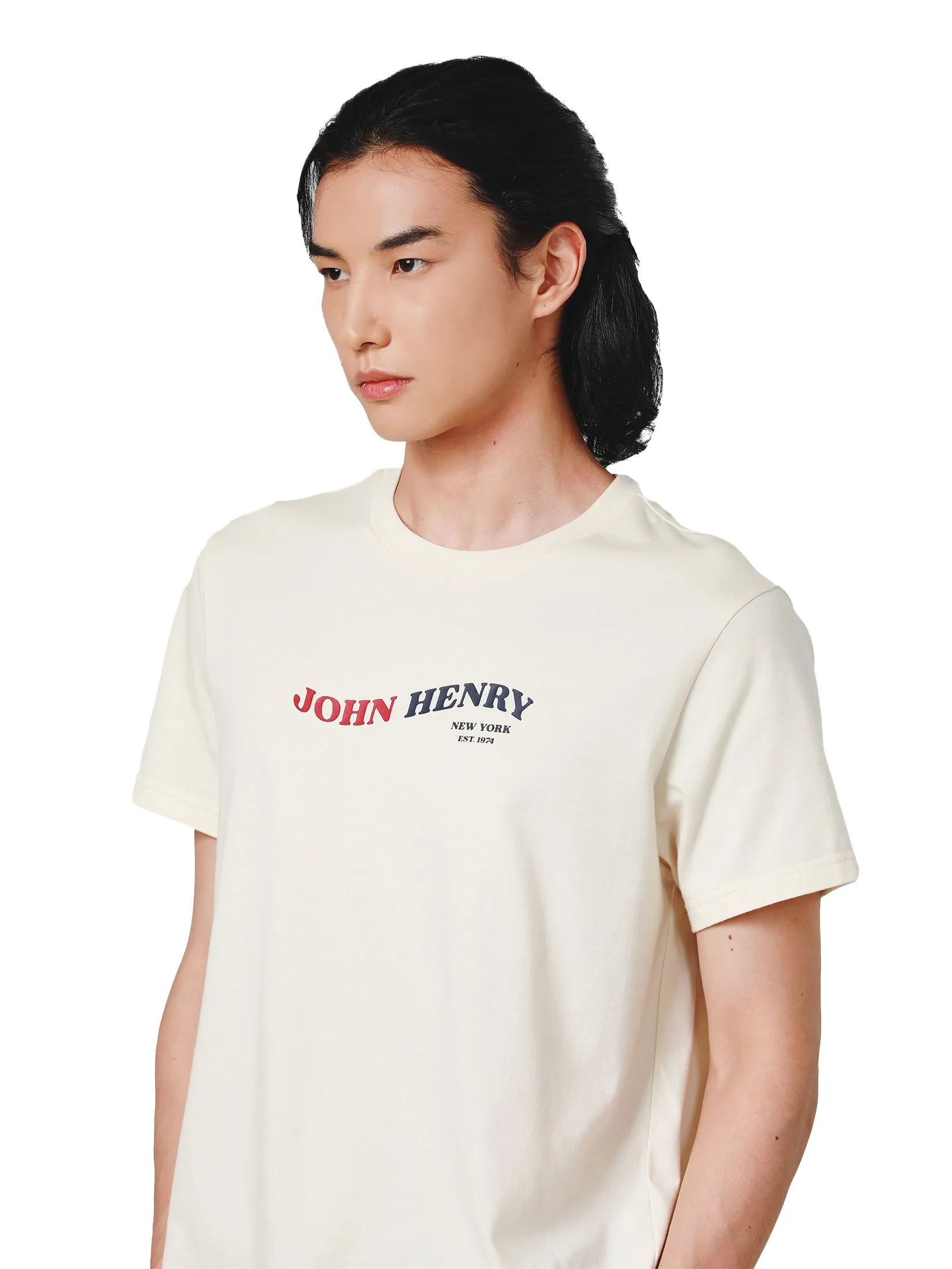 JOHN HENRY Men's T-Shirts (Slim Fit) DENIM Beige JOHN HENRY Men's T-Shirts (Slim Fit) DENIM Beige