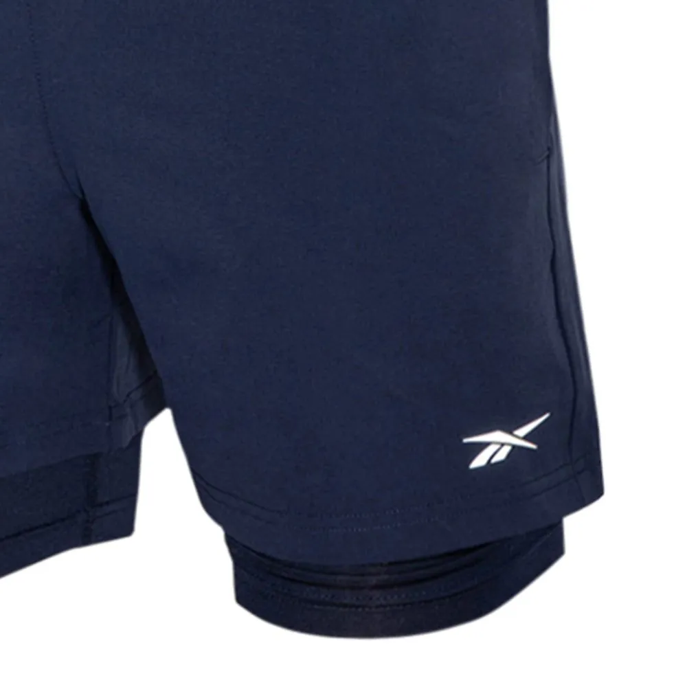 REEBOK Men Training Shorts 2 in 1 Blue - RE099AP212ELTH REEBOK Men Training Shorts 2 in 1 Blue - RE099AP212ELTH