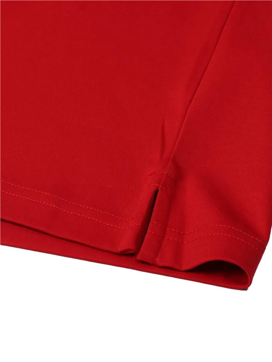 GIORDANO Men's short sleeve polo shirt interlock fabric Red GIORDANO Men's short sleeve polo shirt interlock fabric Red