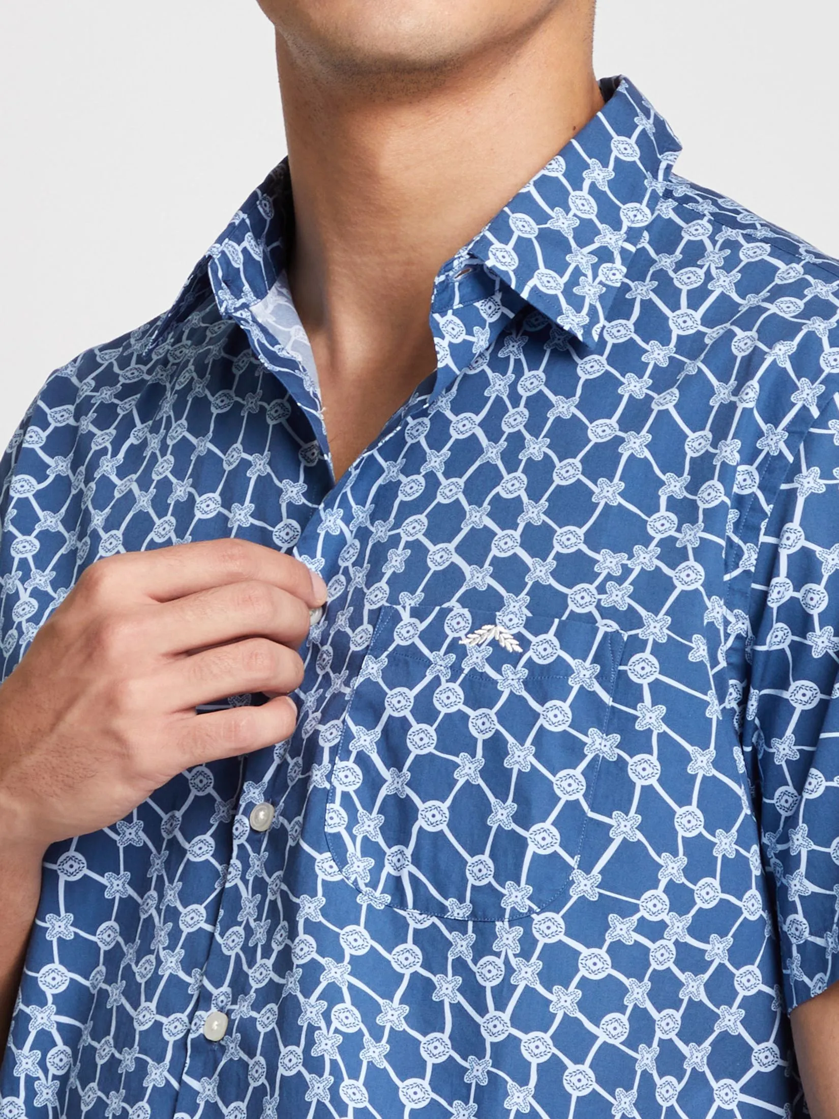 ALUMNUS Men Shirt Short Sleeves Jeans ALUMNUS Men Shirt Short Sleeves Jeans