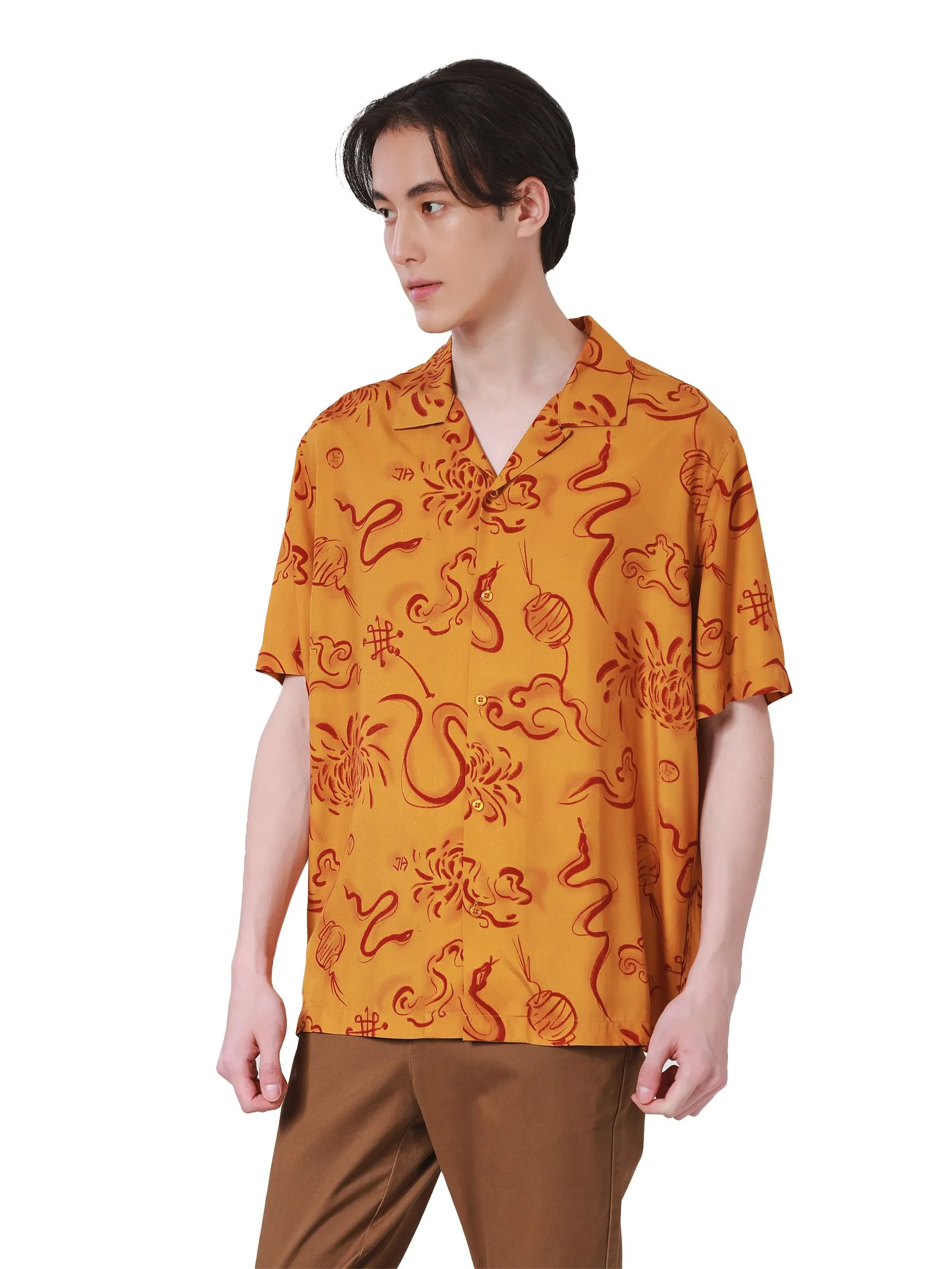 JOHN HENRY Men's Short Sleeves Shirts (Relaxed Fit) CHINESE NEW YEAR Khaki JOHN HENRY Men's Short Sleeves Shirts (Relaxed Fit) CHINESE NEW YEAR Khaki