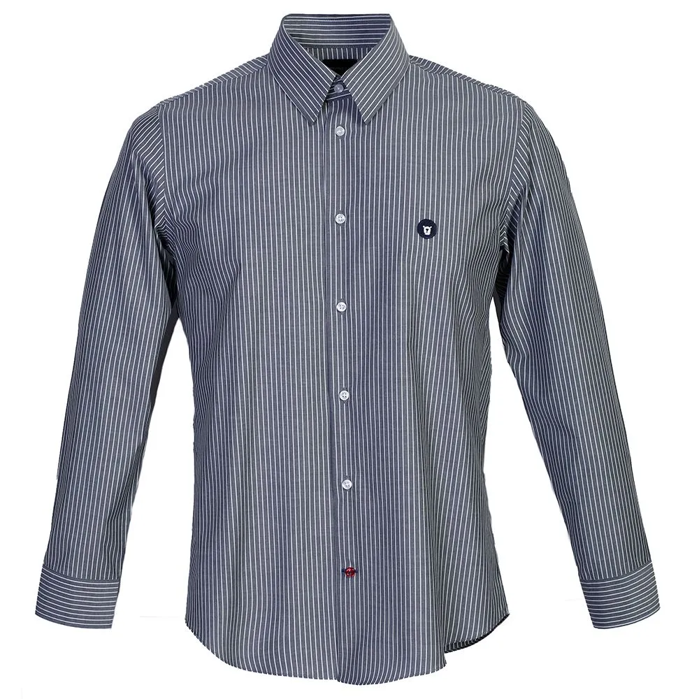 BROWNE & CO. Grey Classic Collar Long Sleeves Shirt BROWNE & CO. Grey Classic Collar Long Sleeves Shirt