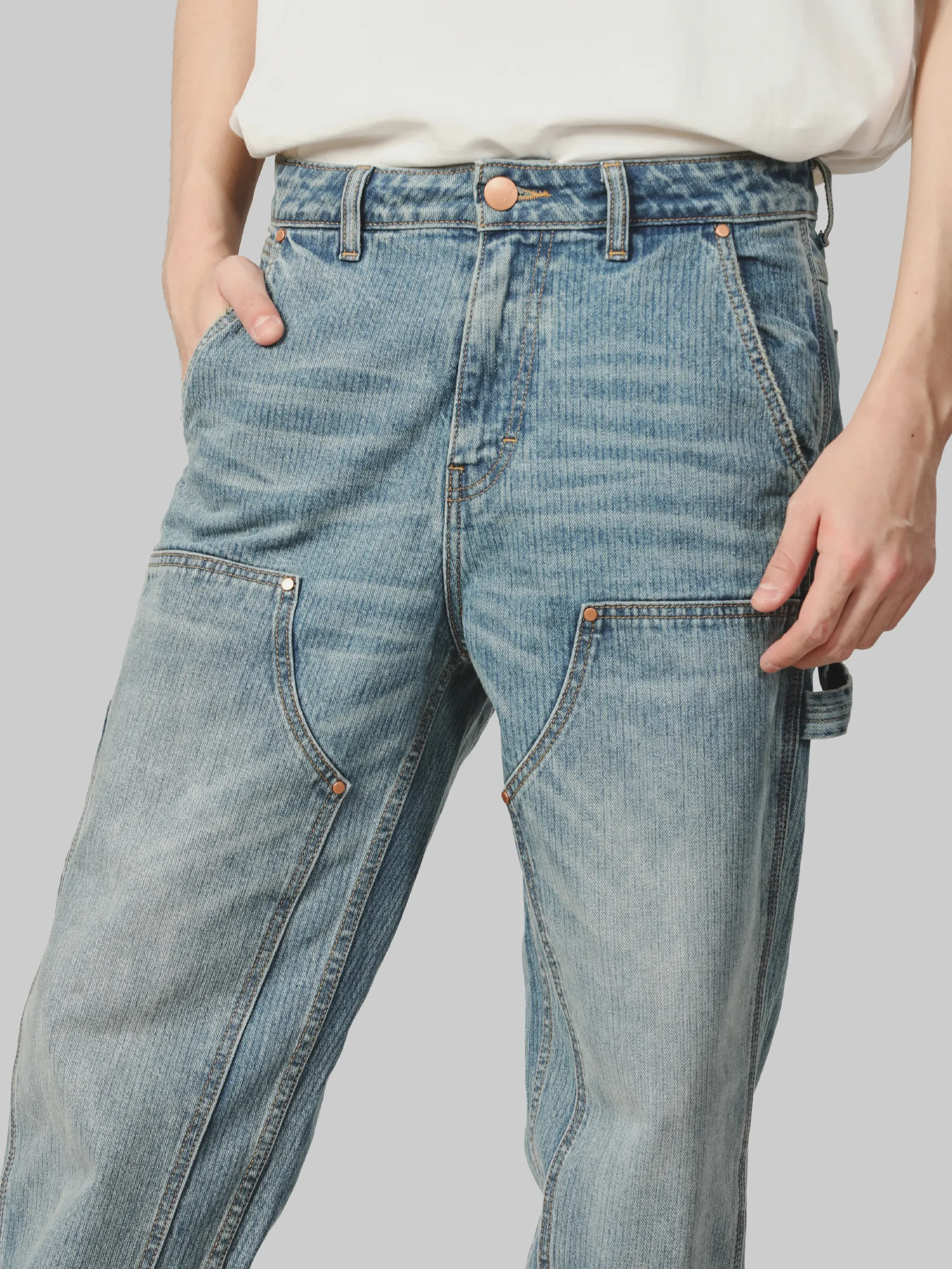 WRANGLER Men s Jeans Casey Jones Collection Mid double knees Fit Light Indigo WRANGLER Men s Jeans Casey Jones Collection Mid double knees Fit Light Indigo
