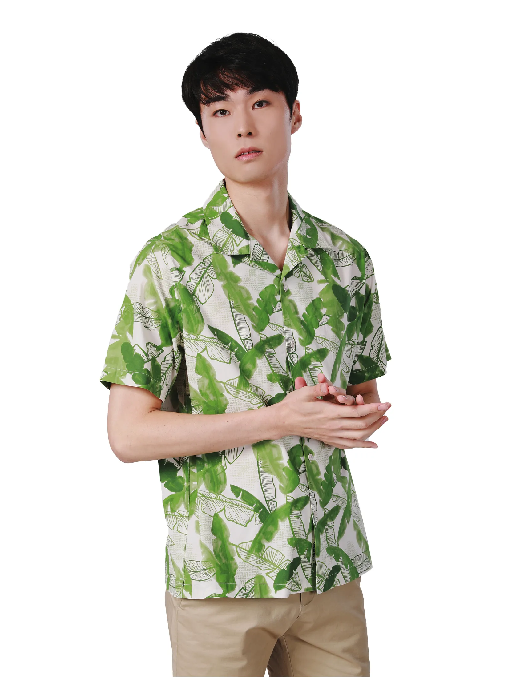 JOHN HENRY Men s Short Sleeves Hawaii Shirts (Relaxed Fit) SONGKRAN FESTIVAL Green JOHN HENRY Men s Short Sleeves Hawaii Shirts (Relaxed Fit) SONGKRAN FESTIVAL Green