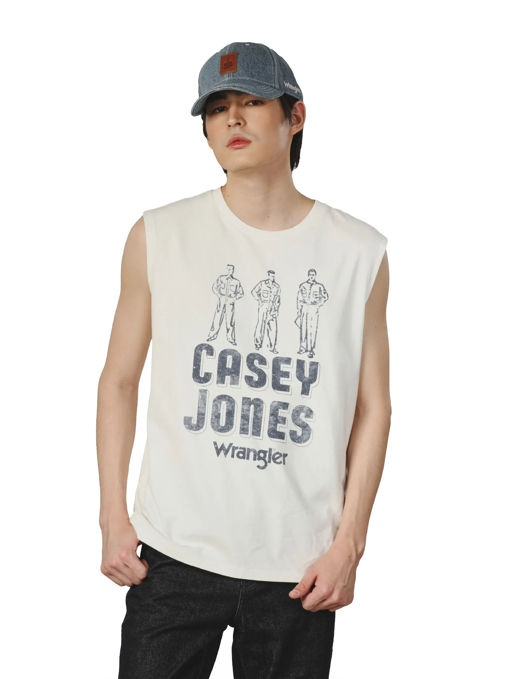 WRANGLER Men's Sleeveless Tee Casey Jones Collection Regular Fit Off-White WRANGLER Men's Sleeveless Tee Casey Jones Collection Regular Fit Off-White