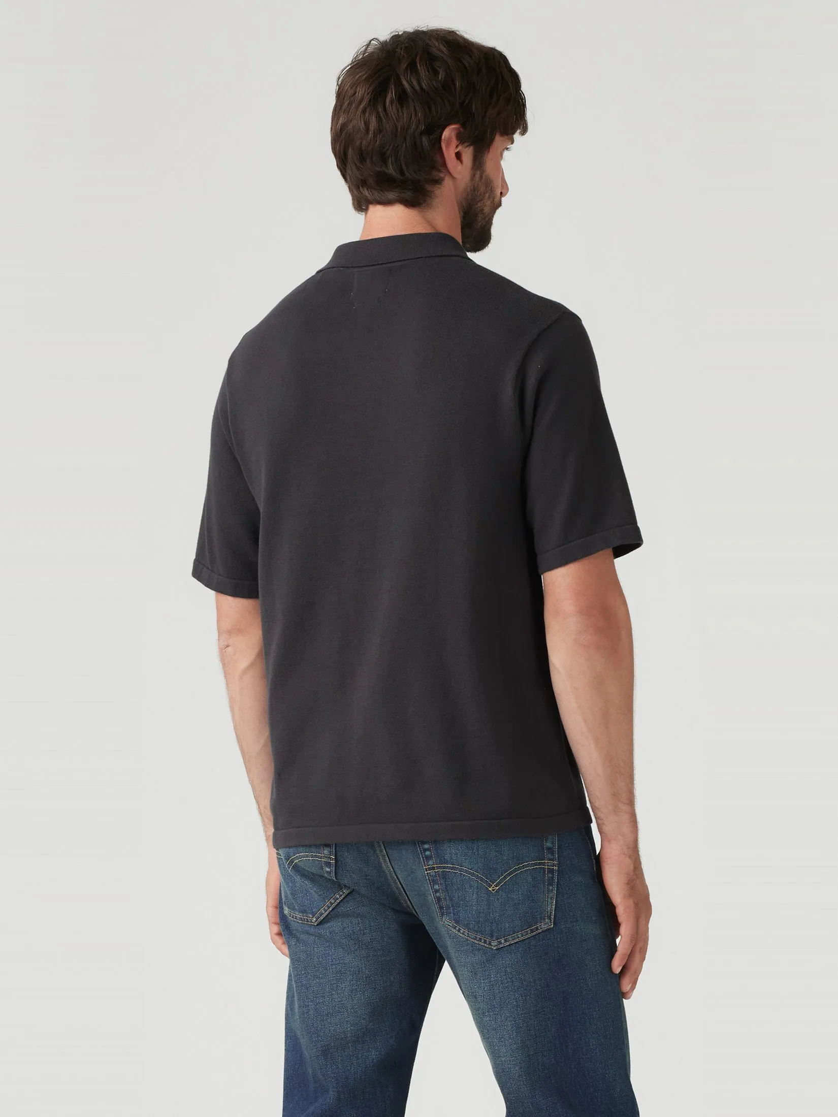 LEVI'S Men's Sweater Polo Grey LEVI'S Men's Sweater Polo Grey