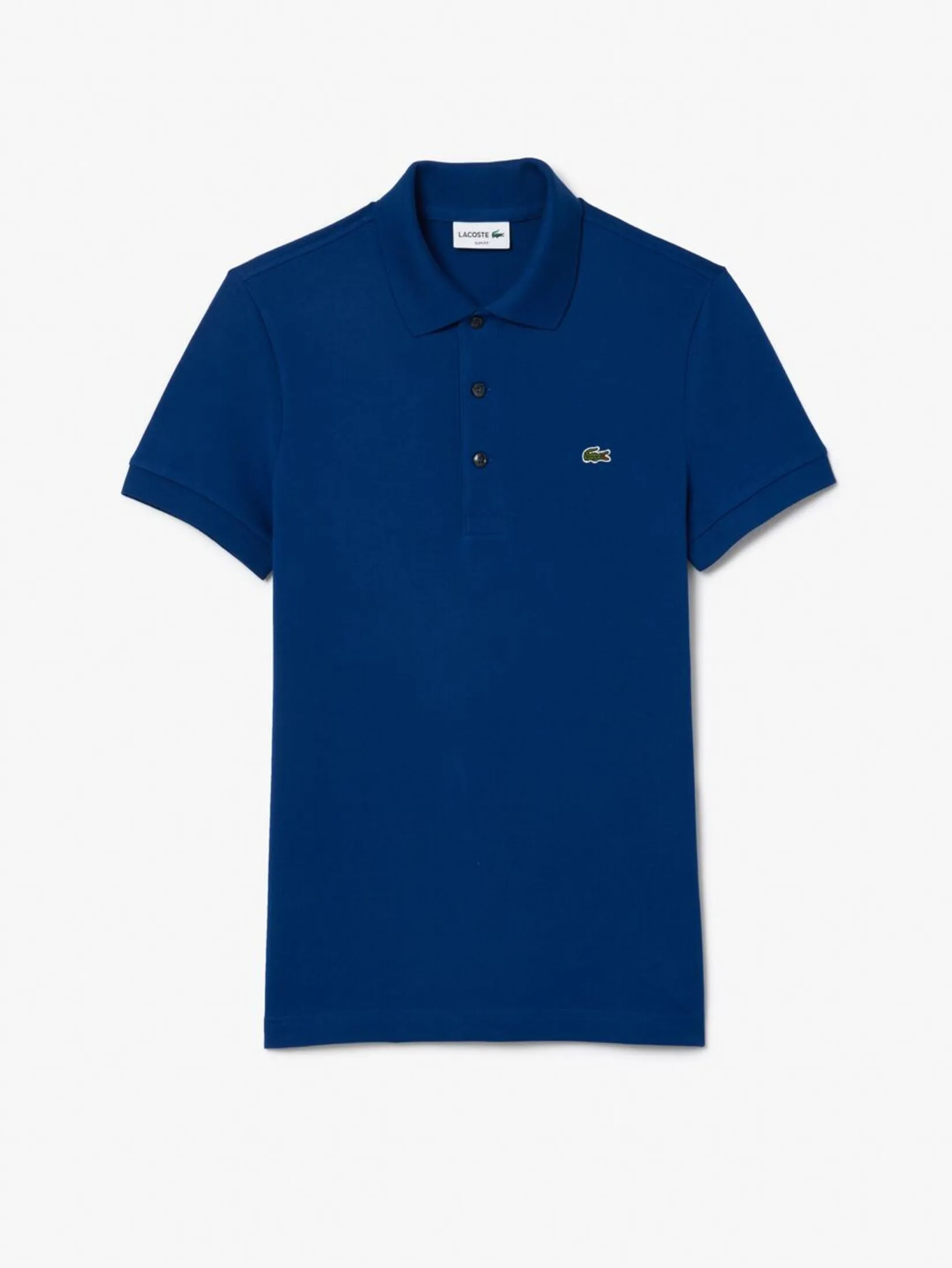 LACOSTE Slim Fit Stretch Mini Piqu  Polo Shirt Blue LACOSTE Slim Fit Stretch Mini Piqu  Polo Shirt Blue