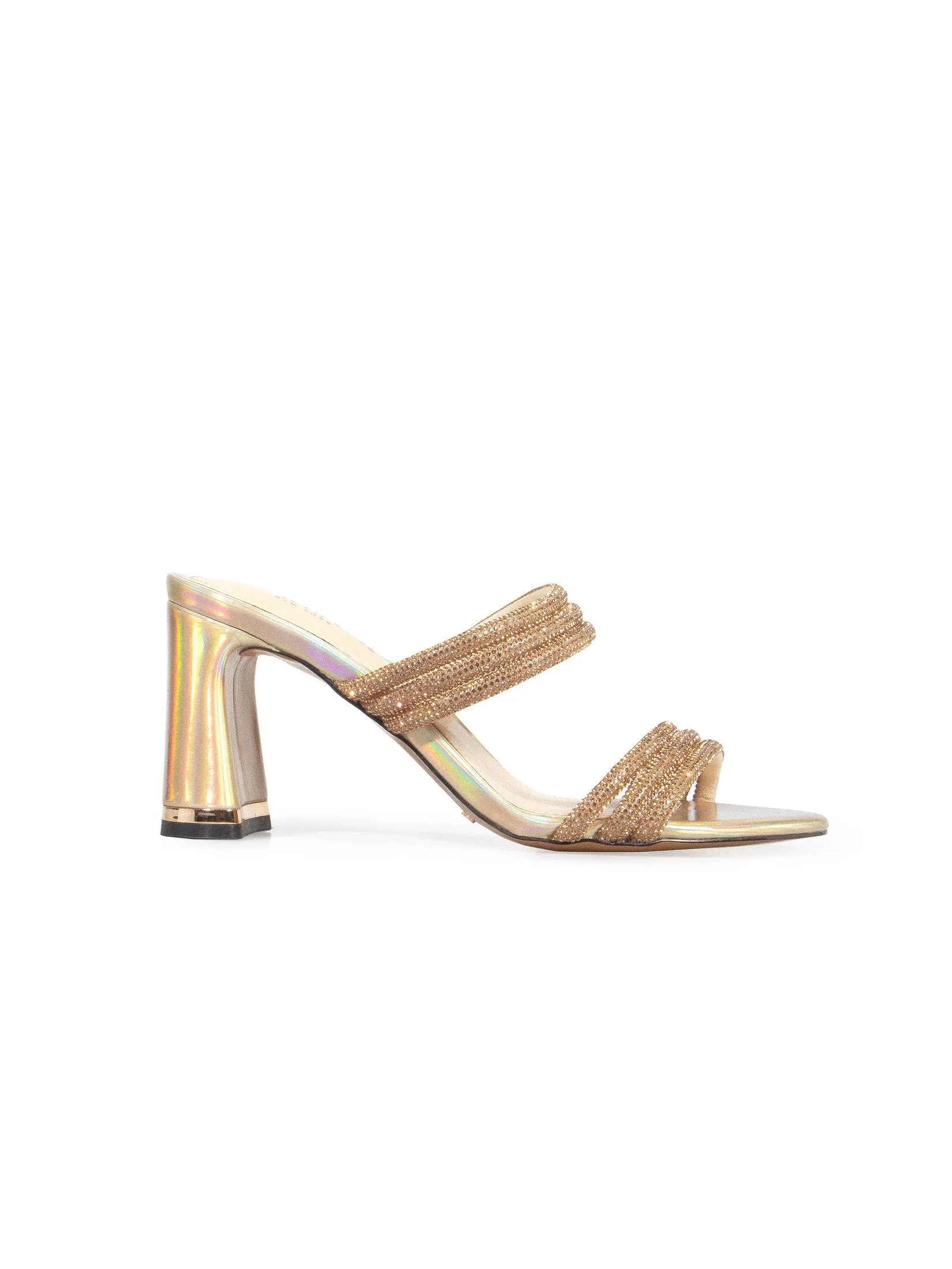 KENNETH COLE WOMEN HEELS AMELIA FLARE JEWEL / GOLD