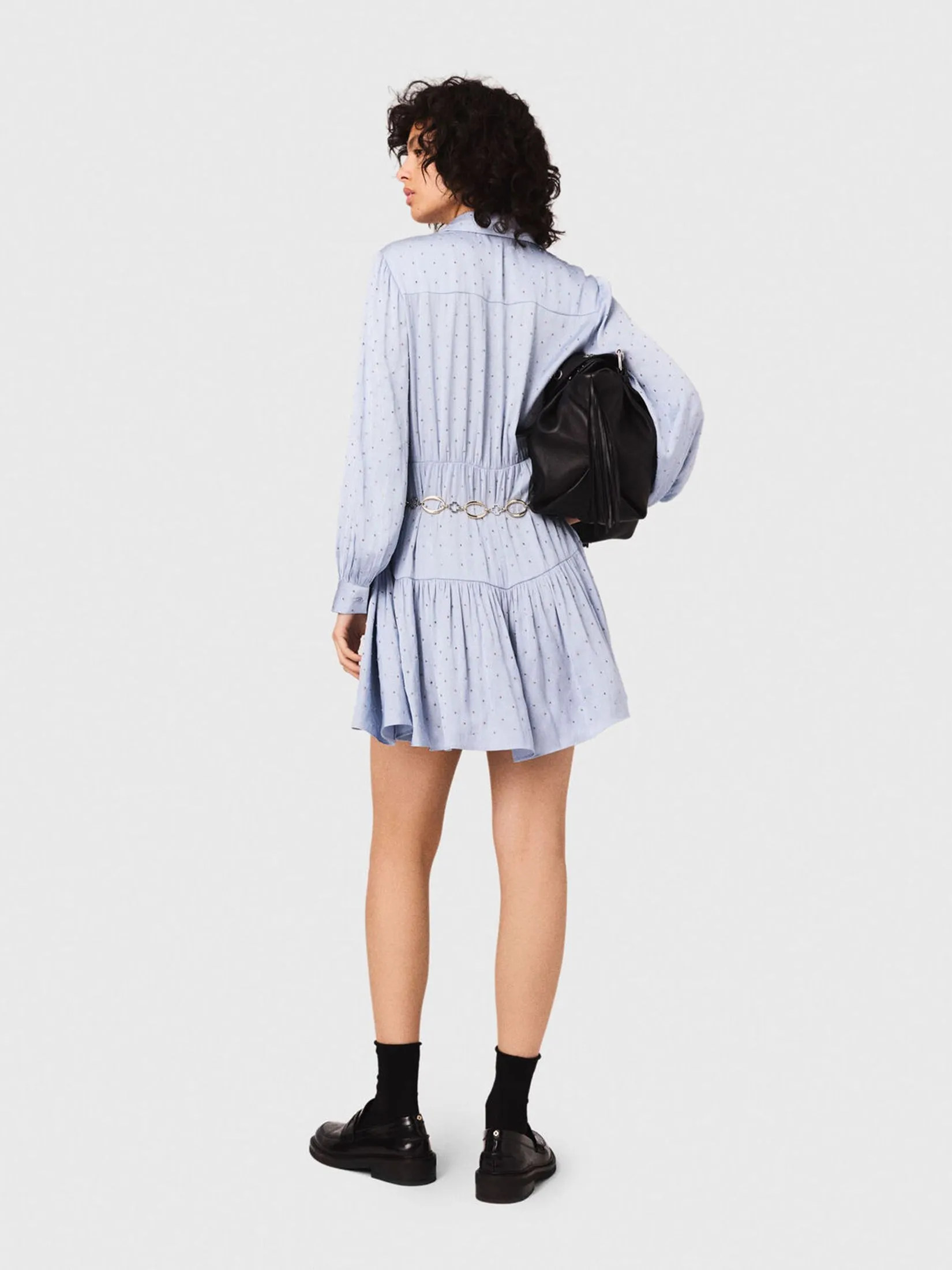 MAJE Women Dress Studded Flowing Shirt MAJE Women Dress Studded Flowing Shirt