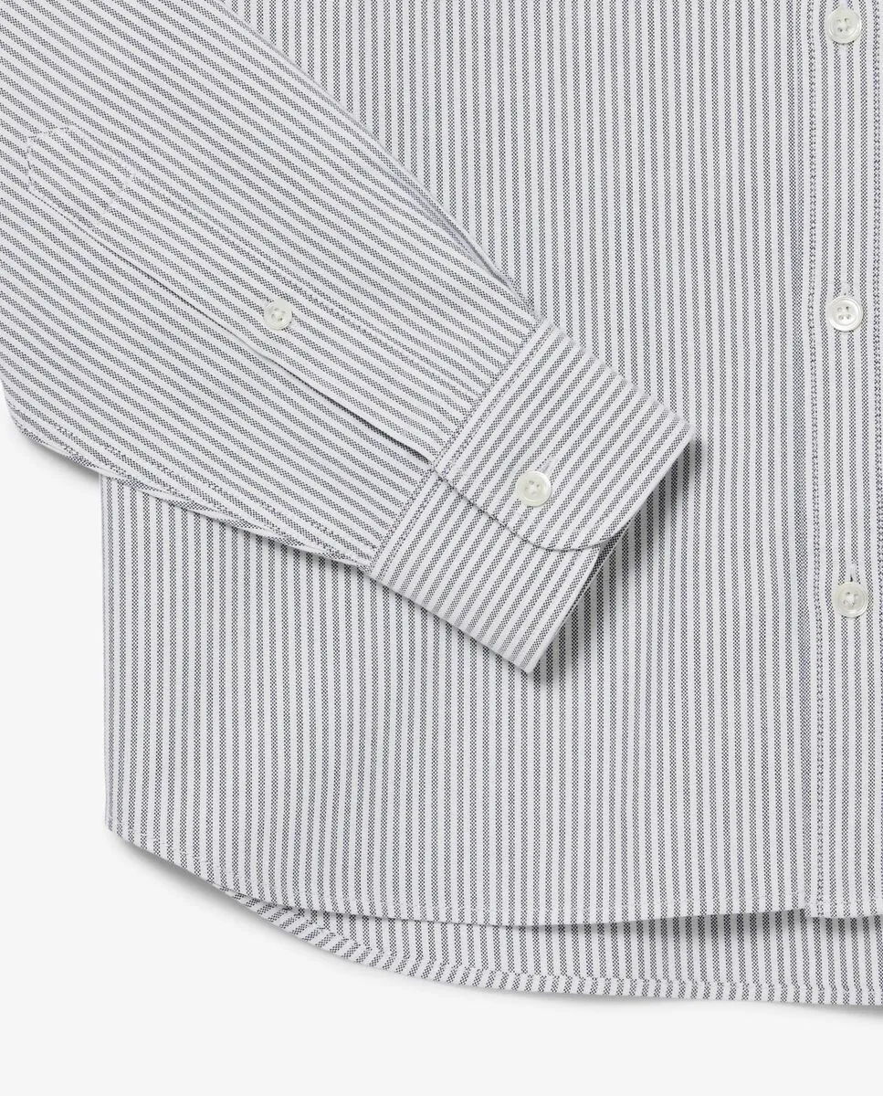 LACOSTE Regular Fit Striped Oxford Shirt Blue LACOSTE Regular Fit Striped Oxford Shirt Blue