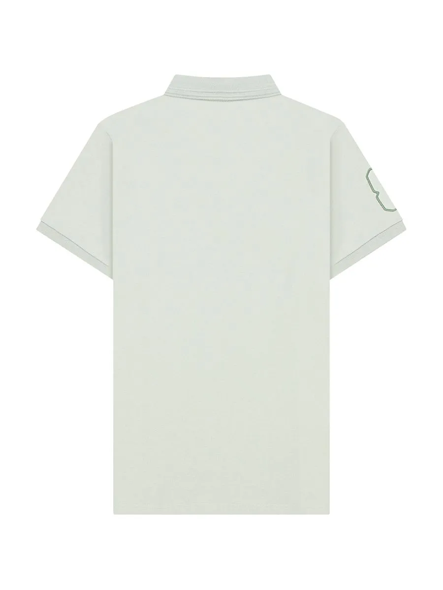 GIORDANO Men's Lycra Pique Embroidery Polo (3D Lion) Pale Pine Green GIORDANO Men's Lycra Pique Embroidery Polo (3D Lion) Pale Pine Green