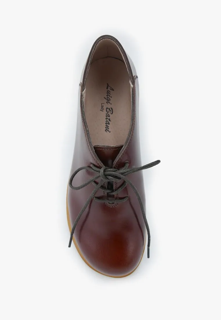 LUIGI BATANI Brown Derby Leather Lace Up Shoes LUIGI BATANI Brown Derby Leather Lace Up Shoes