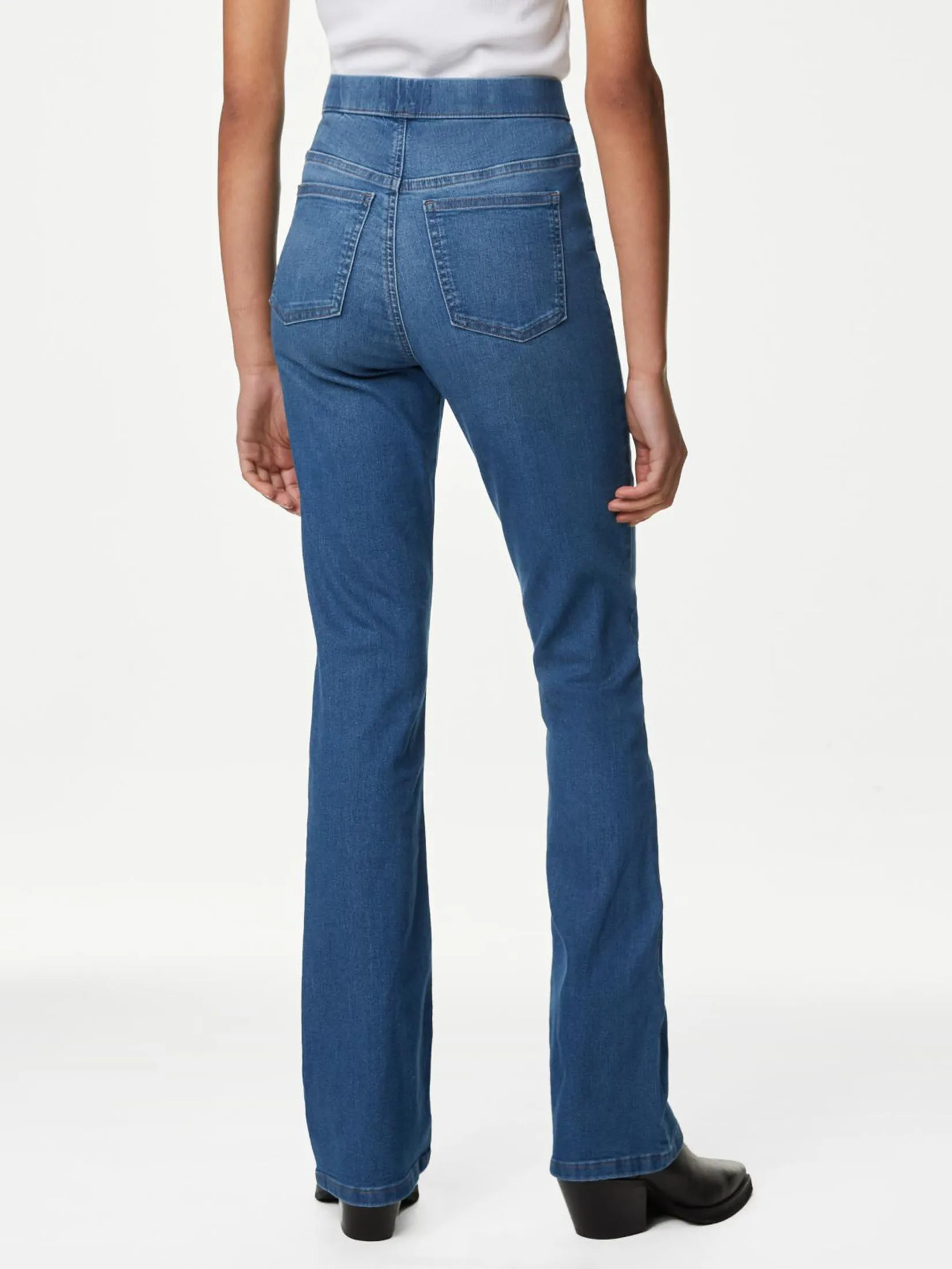 MARKS & SPENCER Women Jeans Flared Jeggings Med Blue Denim MARKS & SPENCER Women Jeans Flared Jeggings Med Blue Denim