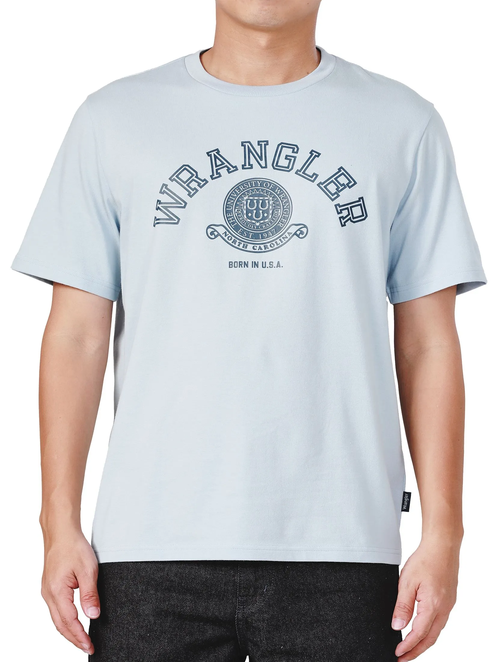 WRANGLER Men's Tee Short Sleeve Regular Fit Blue WRANGLER Men's Tee Short Sleeve Regular Fit Blue