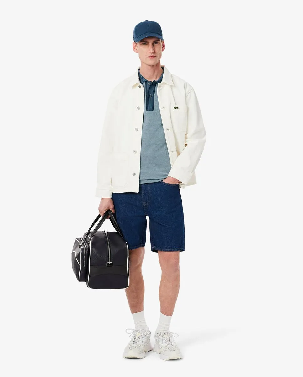 LACOSTE Regular Fit Contrast Caviar Texturized Piqu  Polo Shirt Blue LACOSTE Regular Fit Contrast Caviar Texturized Piqu  Polo Shirt Blue