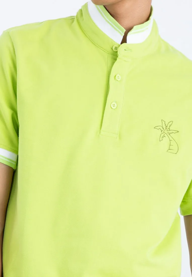 OASIS Green Colourful Polo Shirt OASIS Green Colourful Polo Shirt