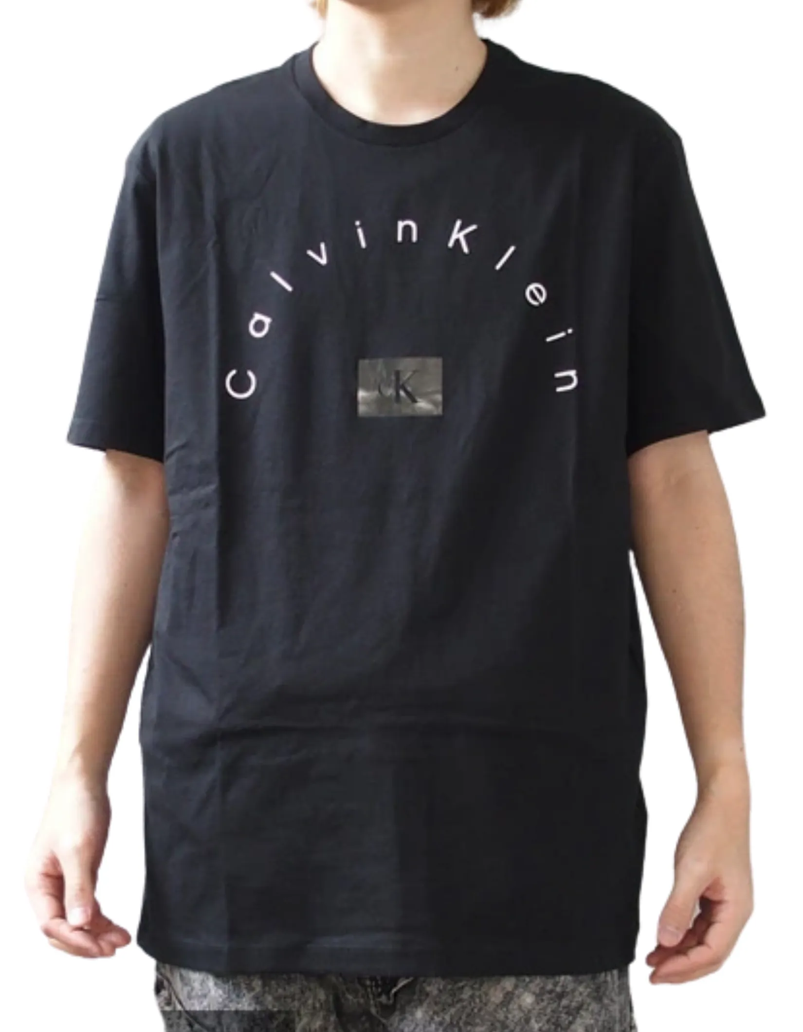 CALVIN KLEIN Men's Shine Graphic Crewneck Regular T-Shirt Black CALVIN KLEIN Men's Shine Graphic Crewneck Regular T-Shirt Black