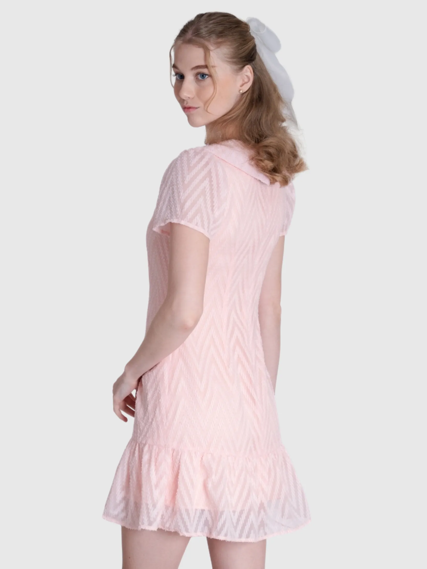 AMILA Women Dress Short Sleeves Uragiri Pink AMILA Women Dress Short Sleeves Uragiri Pink