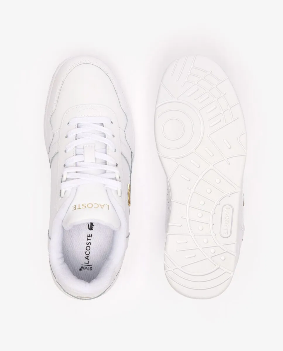 LACOSTE Women’s T-Clip Leather Trainers White LACOSTE Women’s T-Clip Leather Trainers White