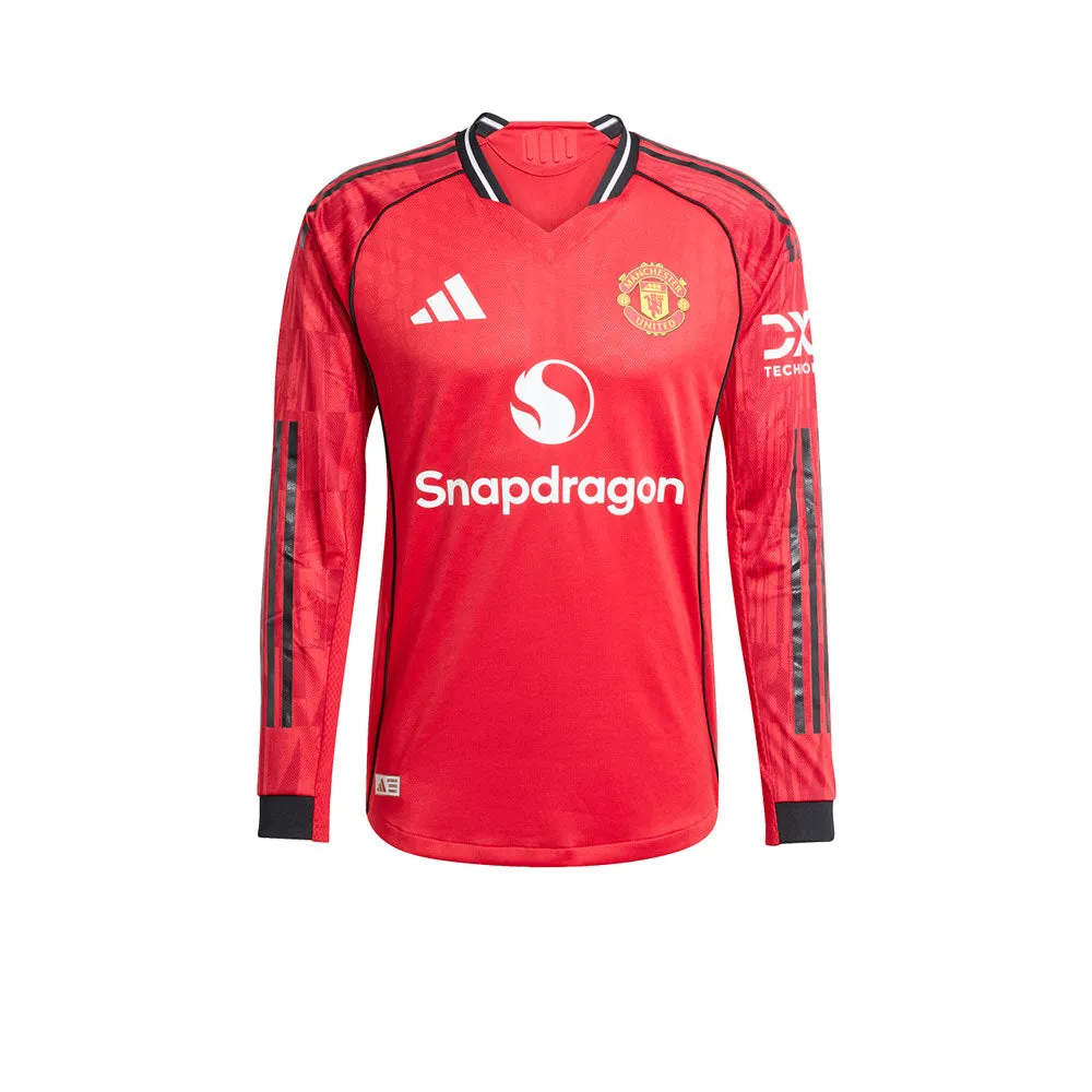 ADIDAS Men Manchester United Home Authentic 2025/26 Long Sleeve Jersey Red - AD001AP512ELTH