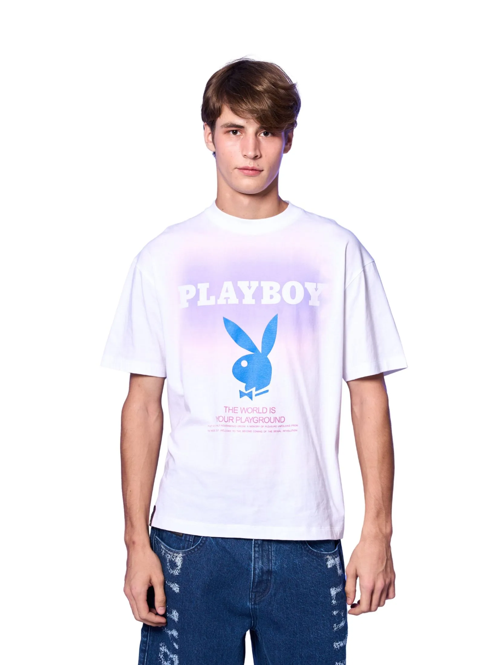 PLAYBOY Men T Shirt Oversize  white color PLAYBOY Men T Shirt Oversize  white color