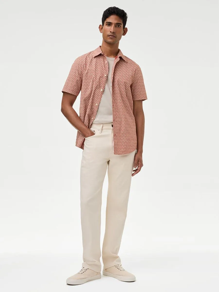 MARKS & SPENCER Men Shirt Easy Iron Pure Cotton Geometric Printed MARKS & SPENCER Men Shirt Easy Iron Pure Cotton Geometric Printed