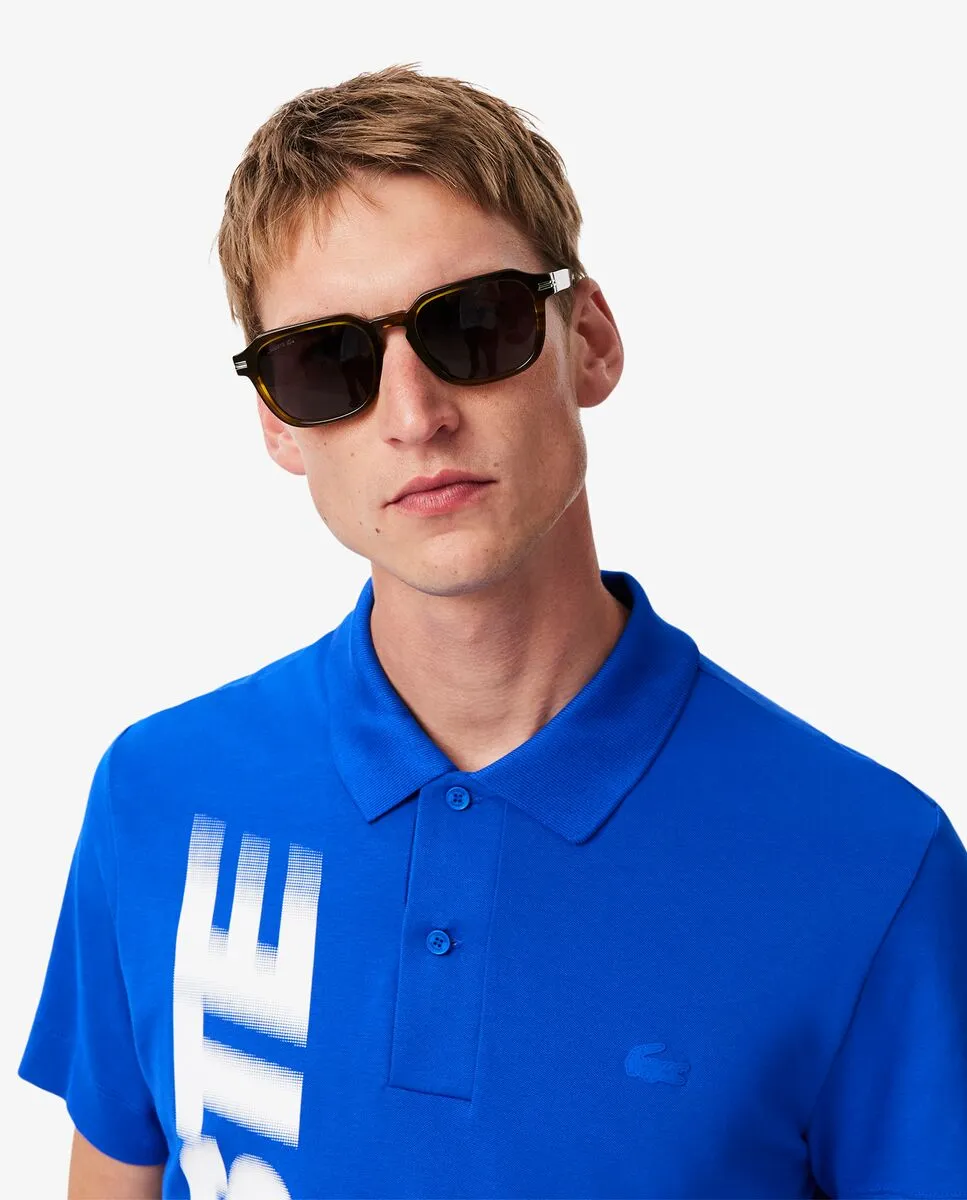 LACOSTE Regular Fit Lacoste Movement Polo Shirt Blue LACOSTE Regular Fit Lacoste Movement Polo Shirt Blue