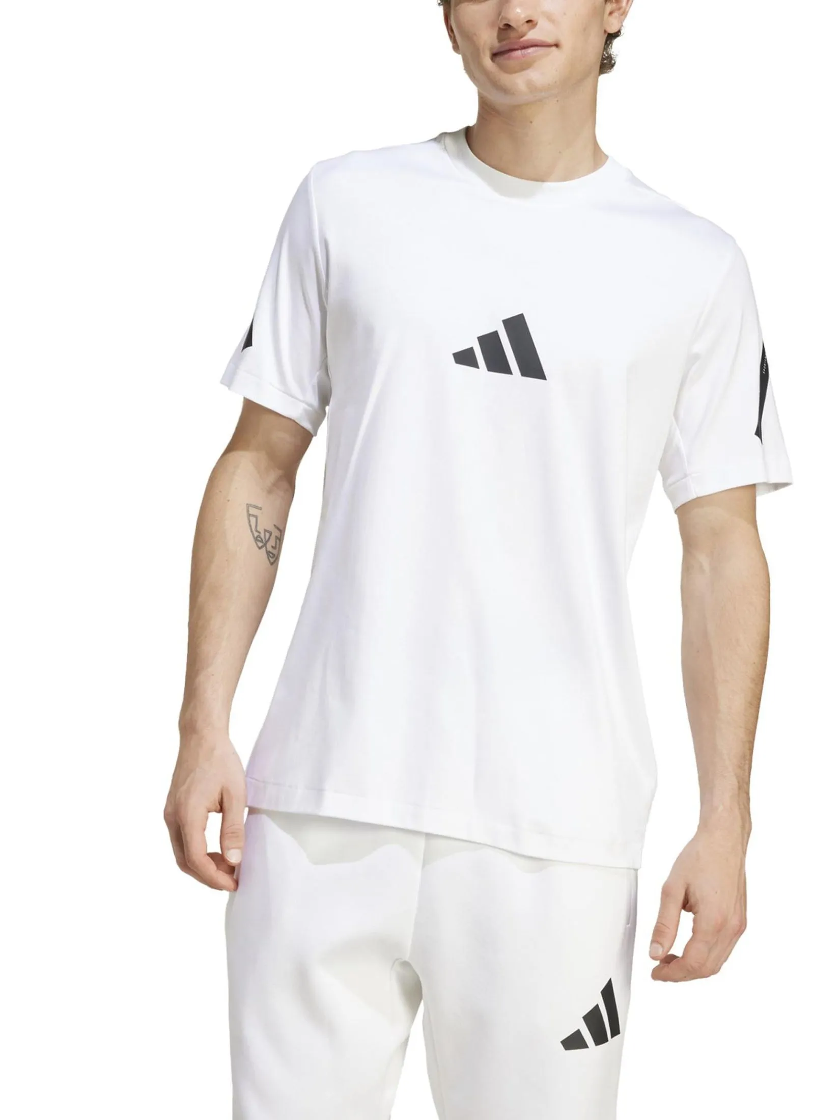ADIDAS Men T-Shirt adidas Z.N.E. Round Neck Short Sleeves White ADIDAS Men T-Shirt adidas Z.N.E. Round Neck Short Sleeves White