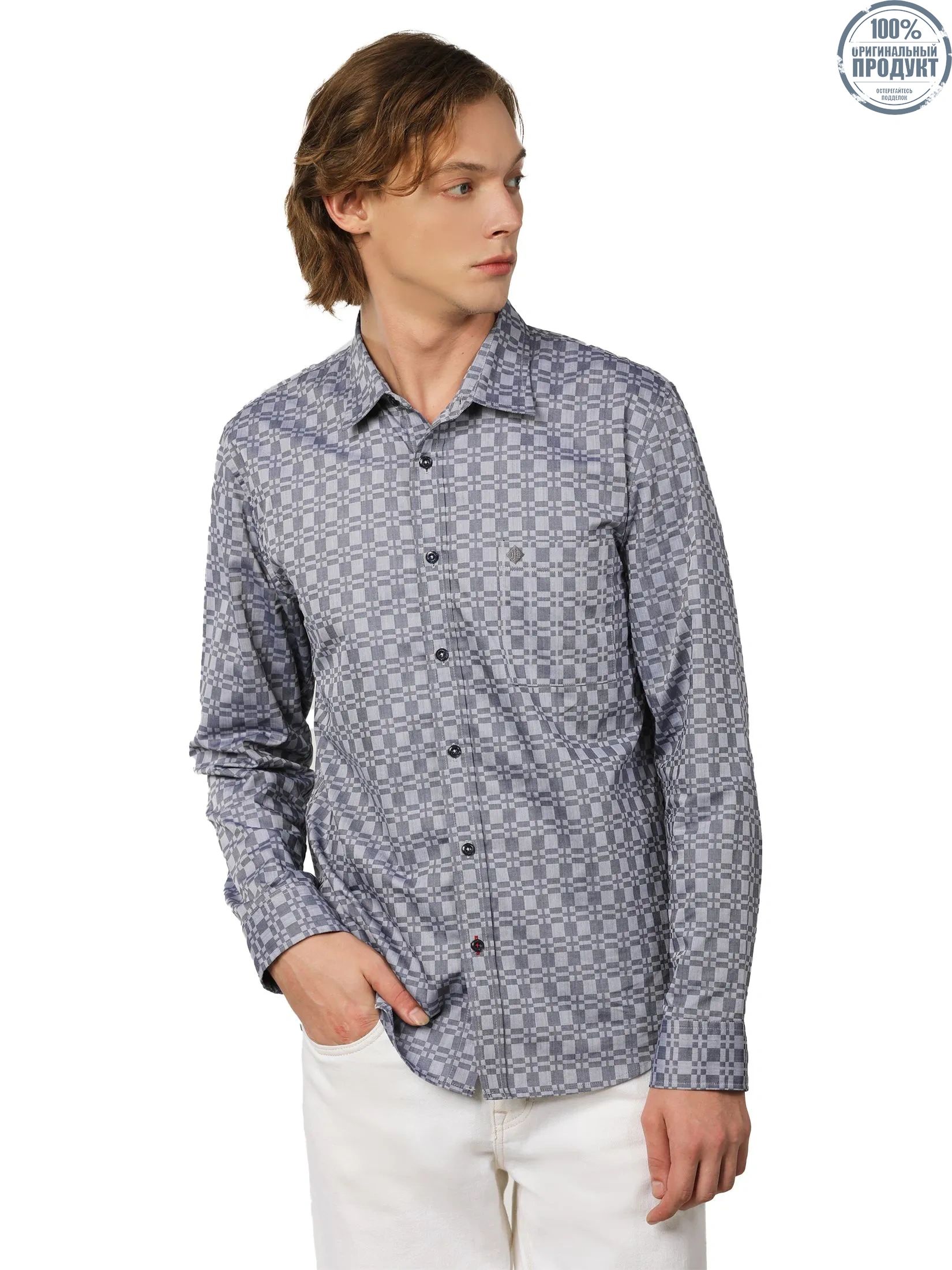 JOHN HENRY Men's Long Sleeves Shirts (Slim Fit) ICONIC AF Grey JOHN HENRY Men's Long Sleeves Shirts (Slim Fit) ICONIC AF Grey