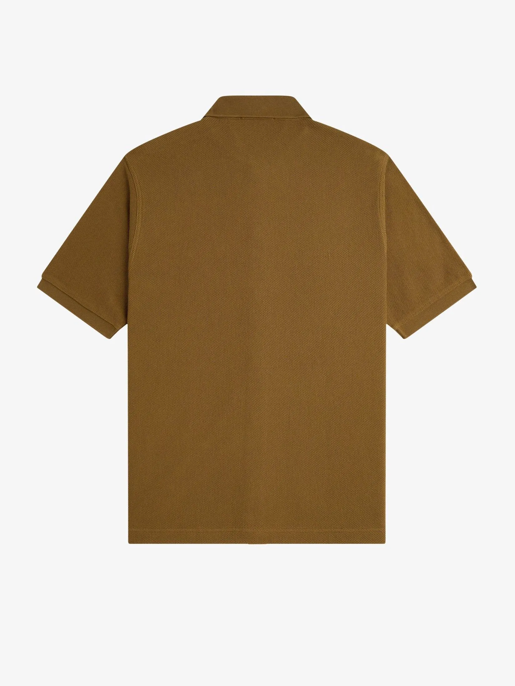 Fred Perry Men PANELLED BUTTON THROUGH POLO S Brown Fred Perry Men PANELLED BUTTON THROUGH POLO S Brown