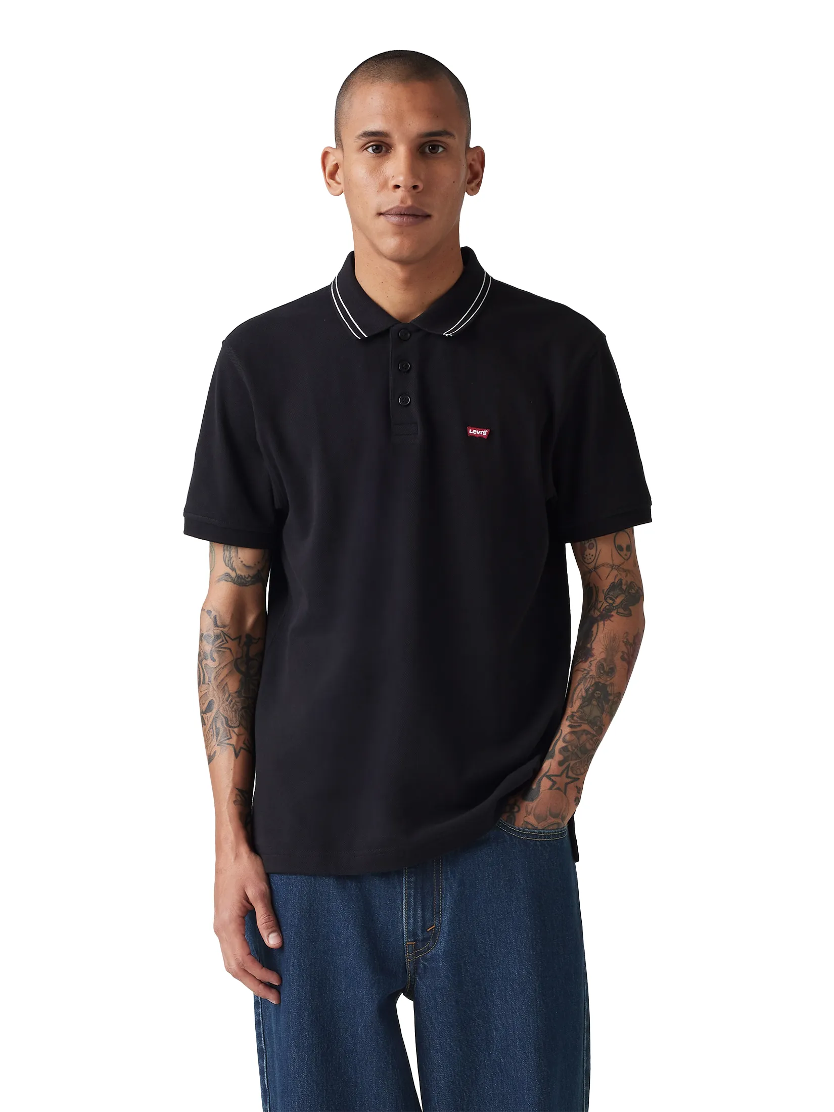LEVI'S Men's Housemark Polo Shirt Black LEVI'S Men's Housemark Polo Shirt Black