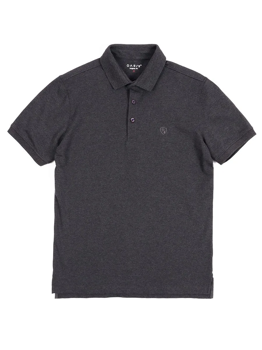 OASIS Men's short sleeve polo shirt Dark grey OASIS Men's short sleeve polo shirt Dark grey