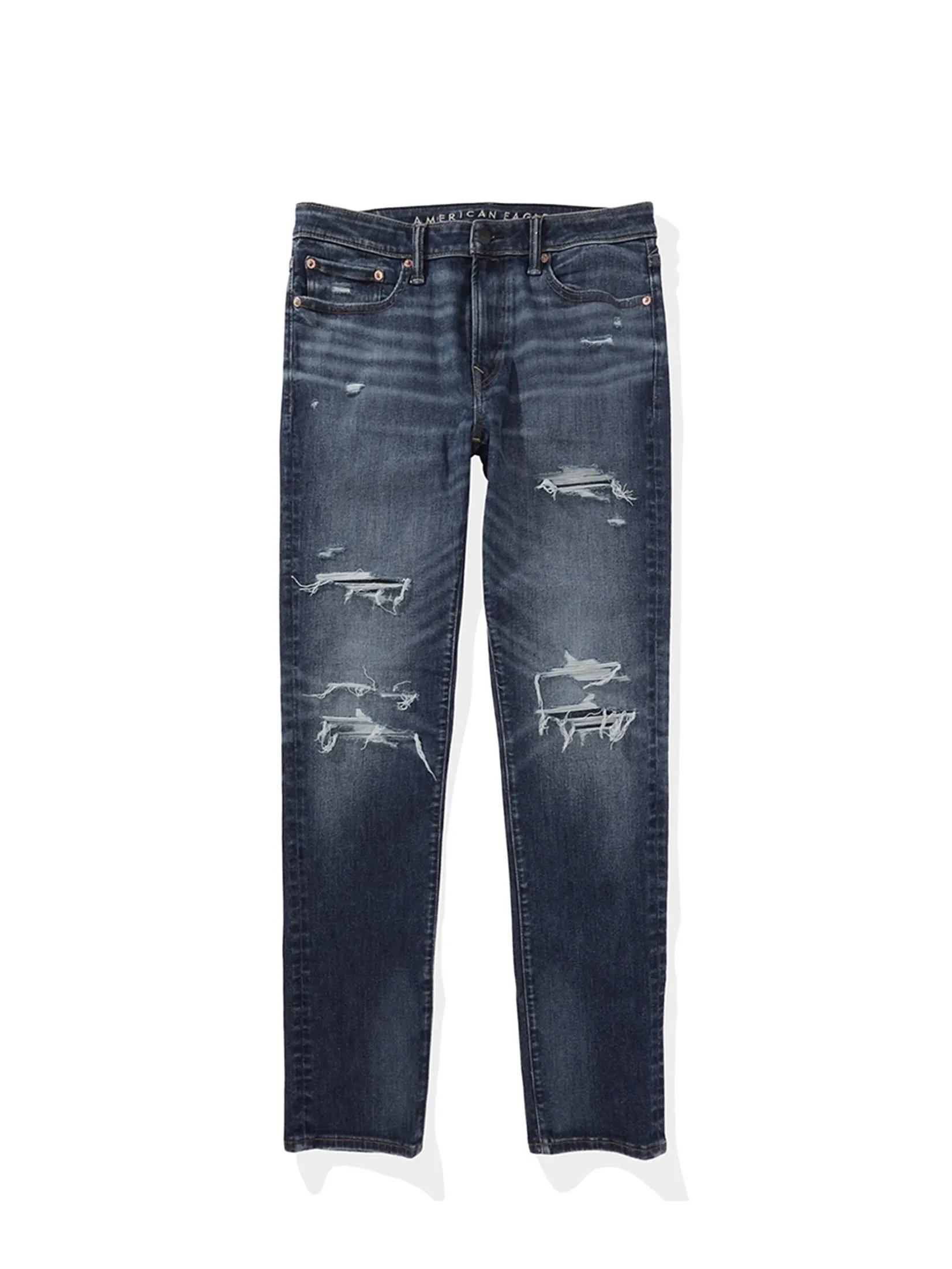 American Eagle MEN INTL EXCLUSIVE MEDIUM W/ DESTROY SLIM 919 DESTROYED MEDIUM WASH