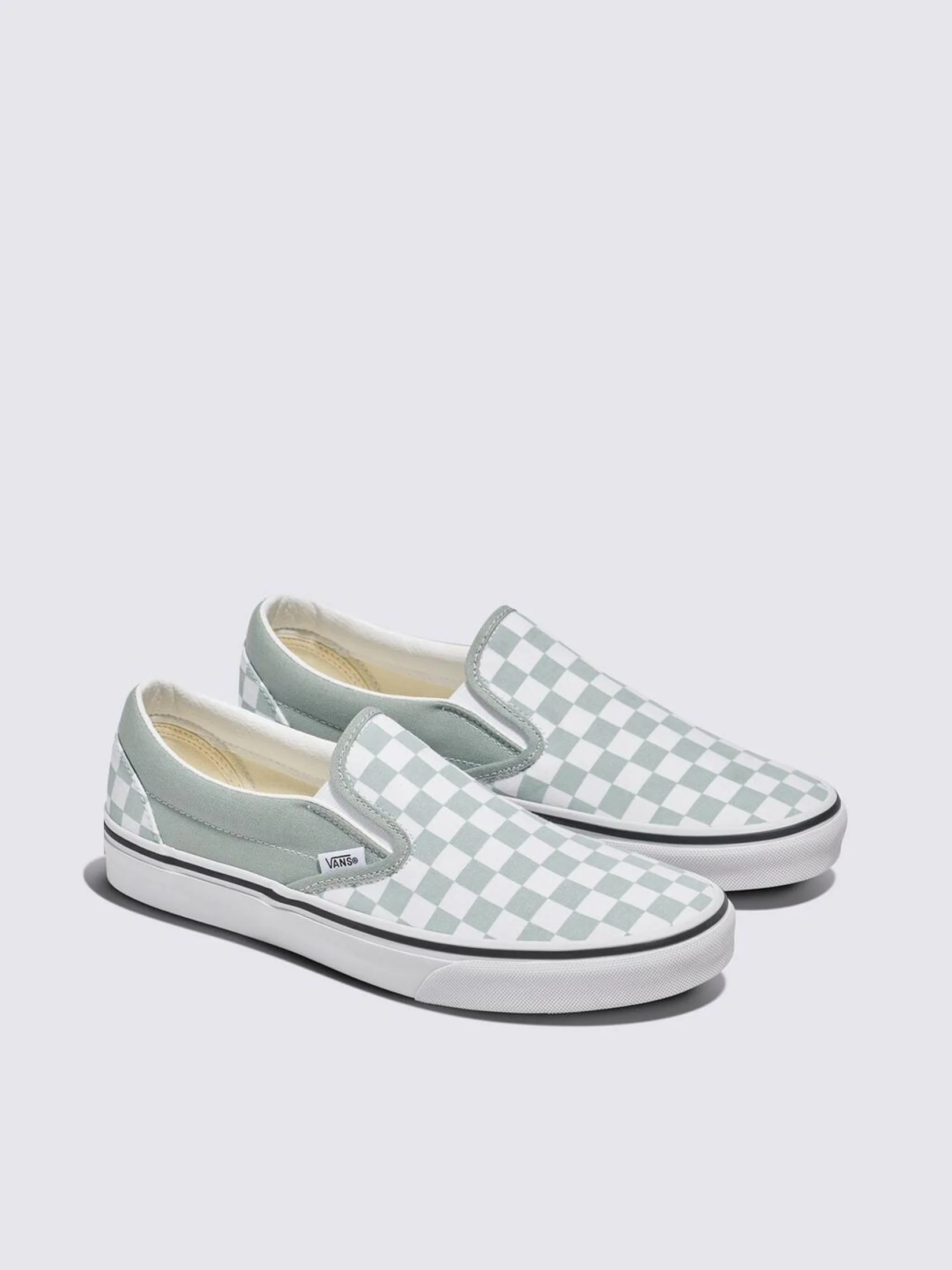 VANS Unisex Sneakers Classic Slip-On Color Theory Check / Pure Grey VANS Unisex Sneakers Classic Slip-On Color Theory Check / Pure Grey