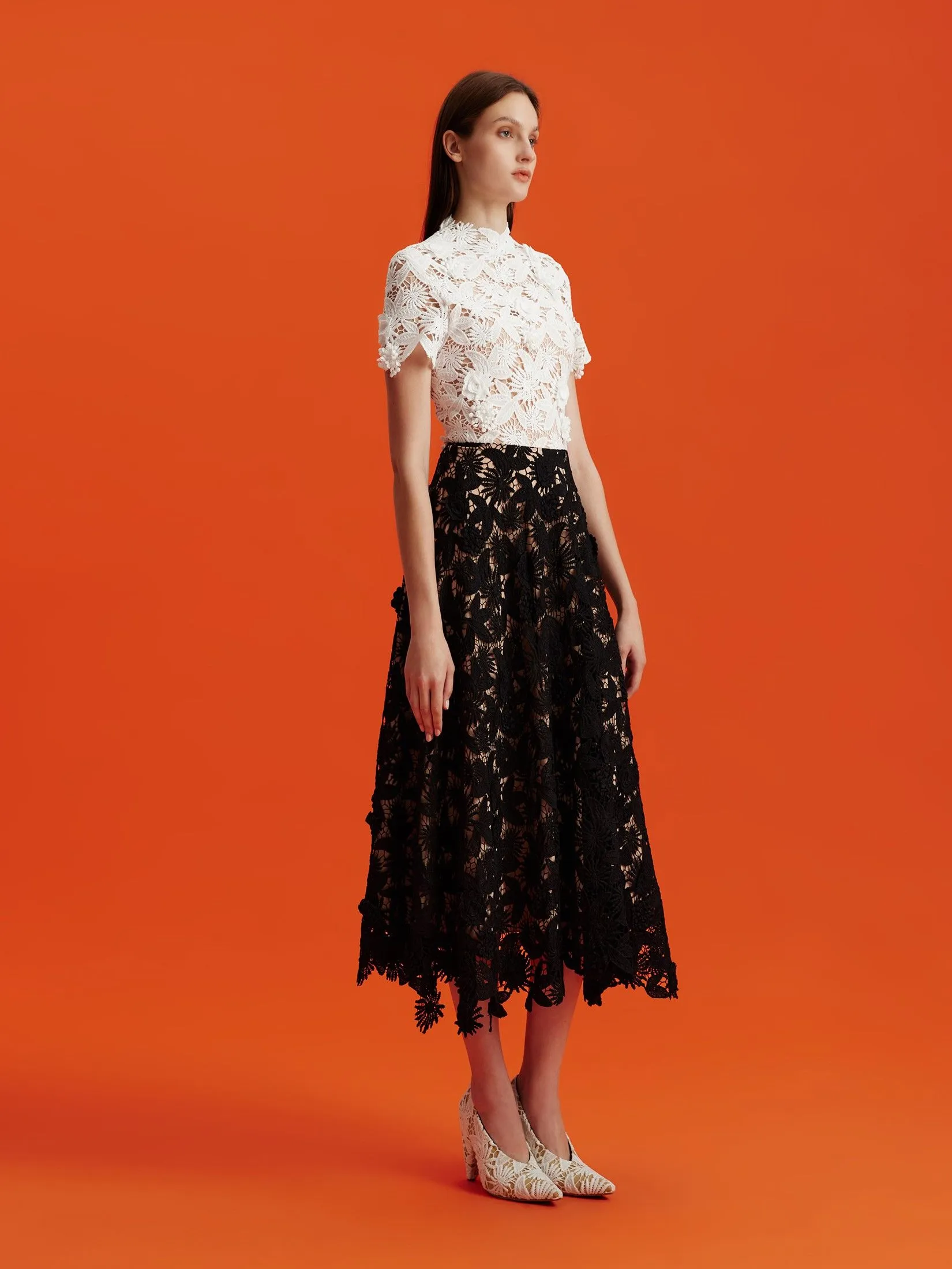ASAVA ( AW24 ) Octavia Floral-lace Fit-and-flare Women Dress White Black ASAVA ( AW24 ) Octavia Floral-lace Fit-and-flare Women Dress White Black