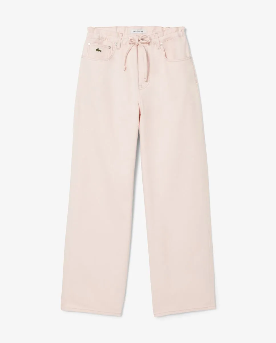 LACOSTE Wide Leg Denim Pants Pink LACOSTE Wide Leg Denim Pants Pink
