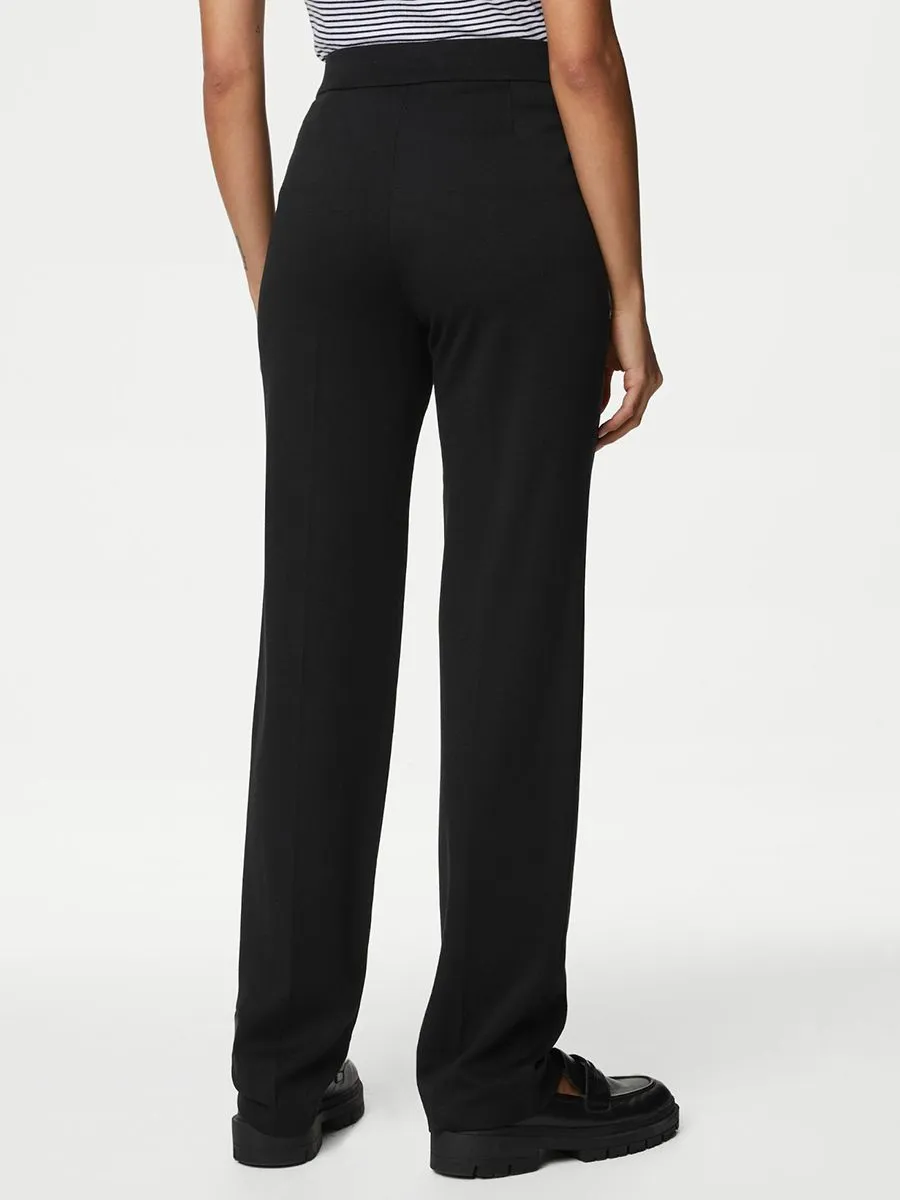 MARKS & SPENCER Women Straight Trousers Elastic Waist MARKS & SPENCER Women Straight Trousers Elastic Waist