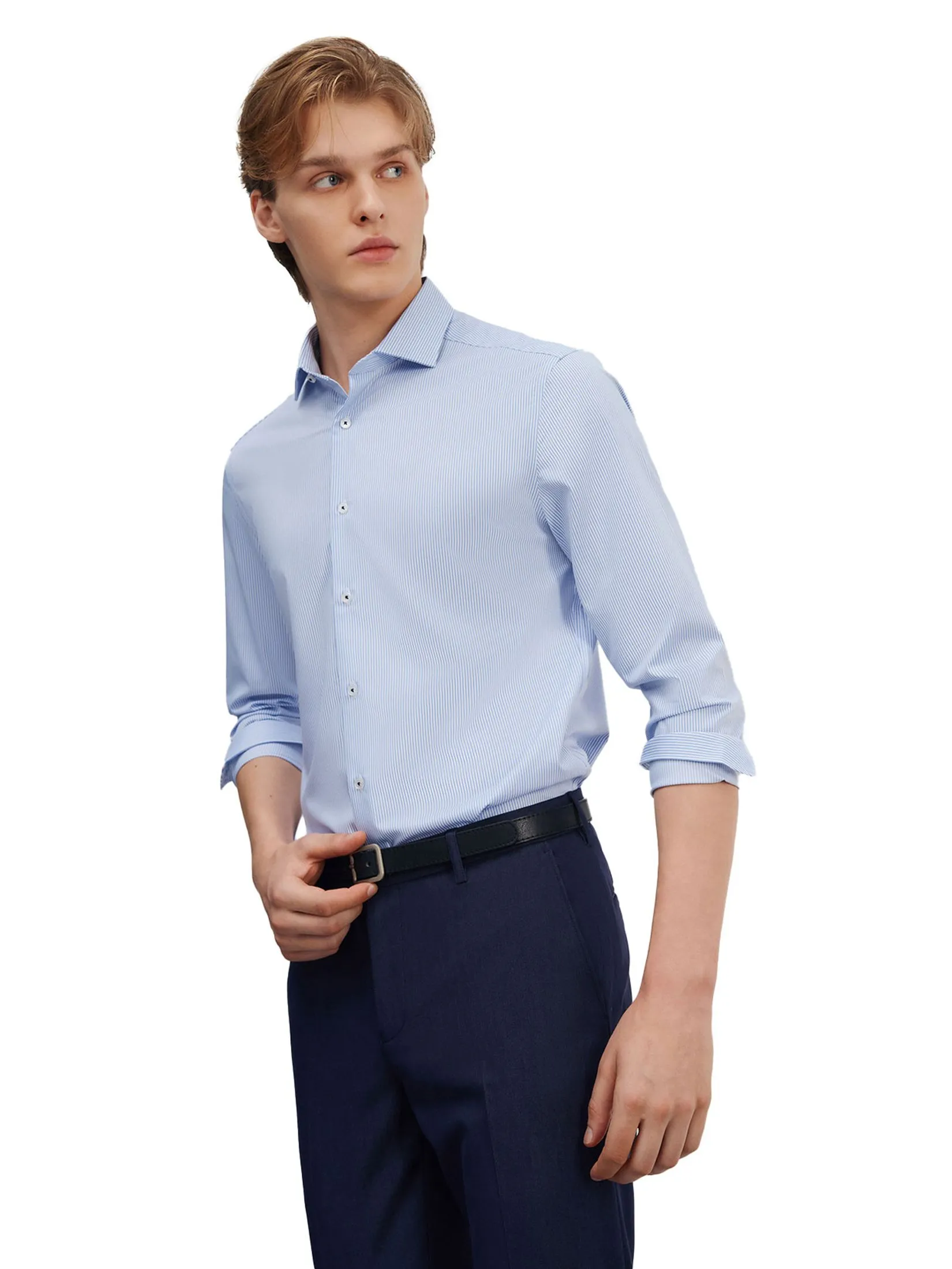 G2000 Men Clothing Non -Iron Stripe Shirt  Smart Fit - Blue G2000 Men Clothing Non -Iron Stripe Shirt  Smart Fit - Blue