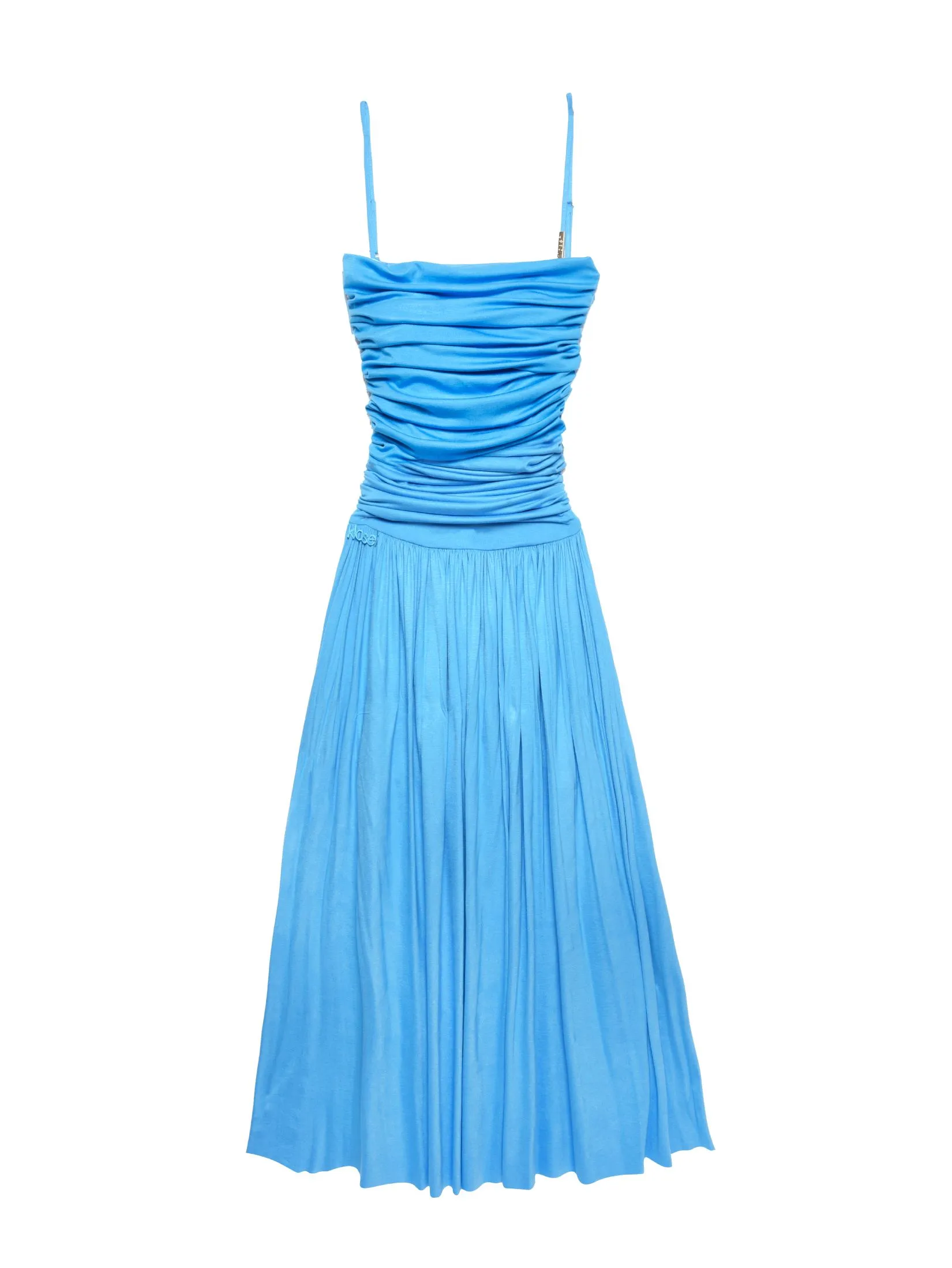 KLOSET (SS25) Women Front Ruched Maxi Dress Blue KLOSET (SS25) Women Front Ruched Maxi Dress Blue