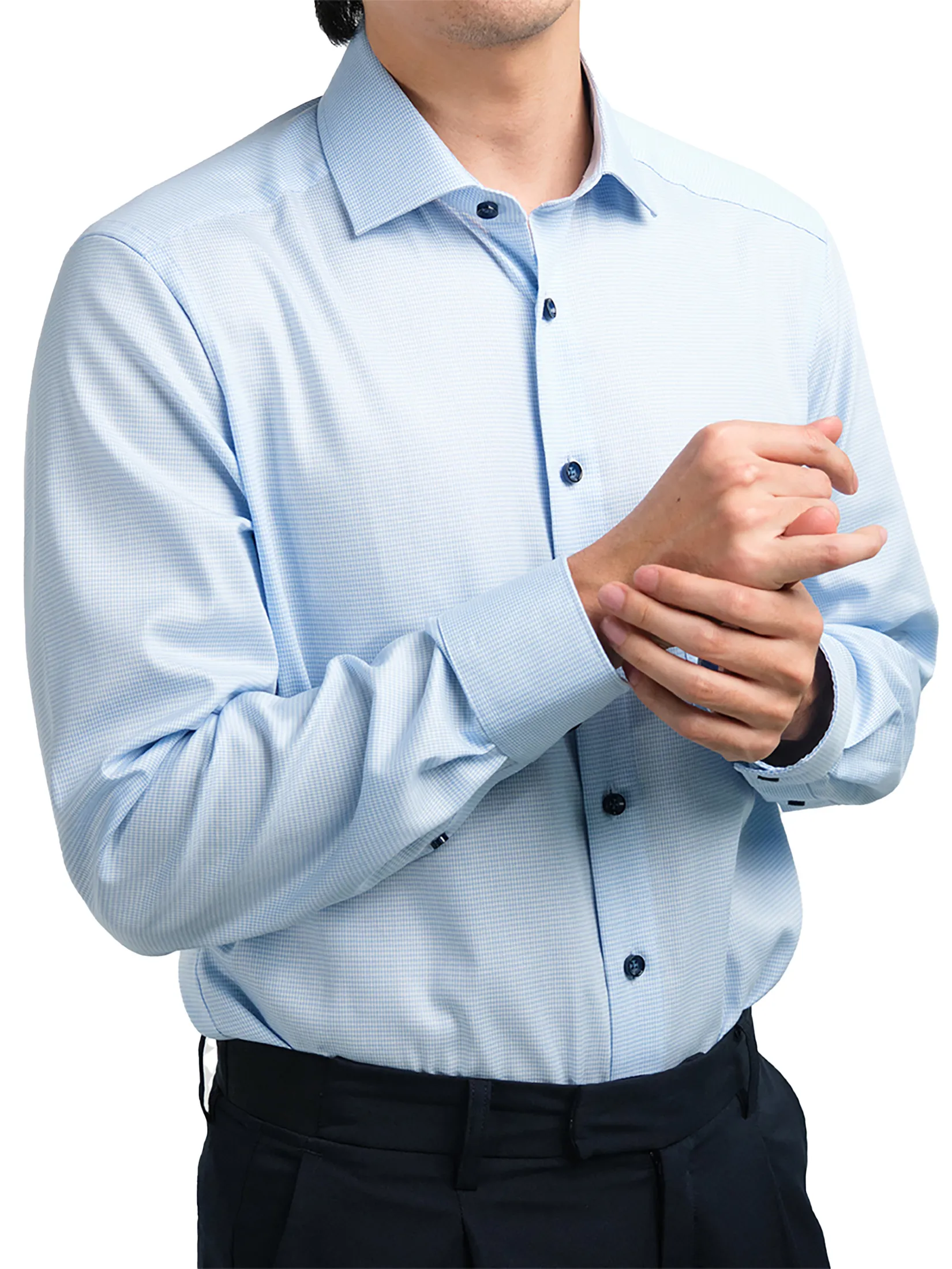 OLYMP MEN SHIRT LONG SLEEVES BUSINESS SHIRT MODERN FIT EASY IRON BLUE