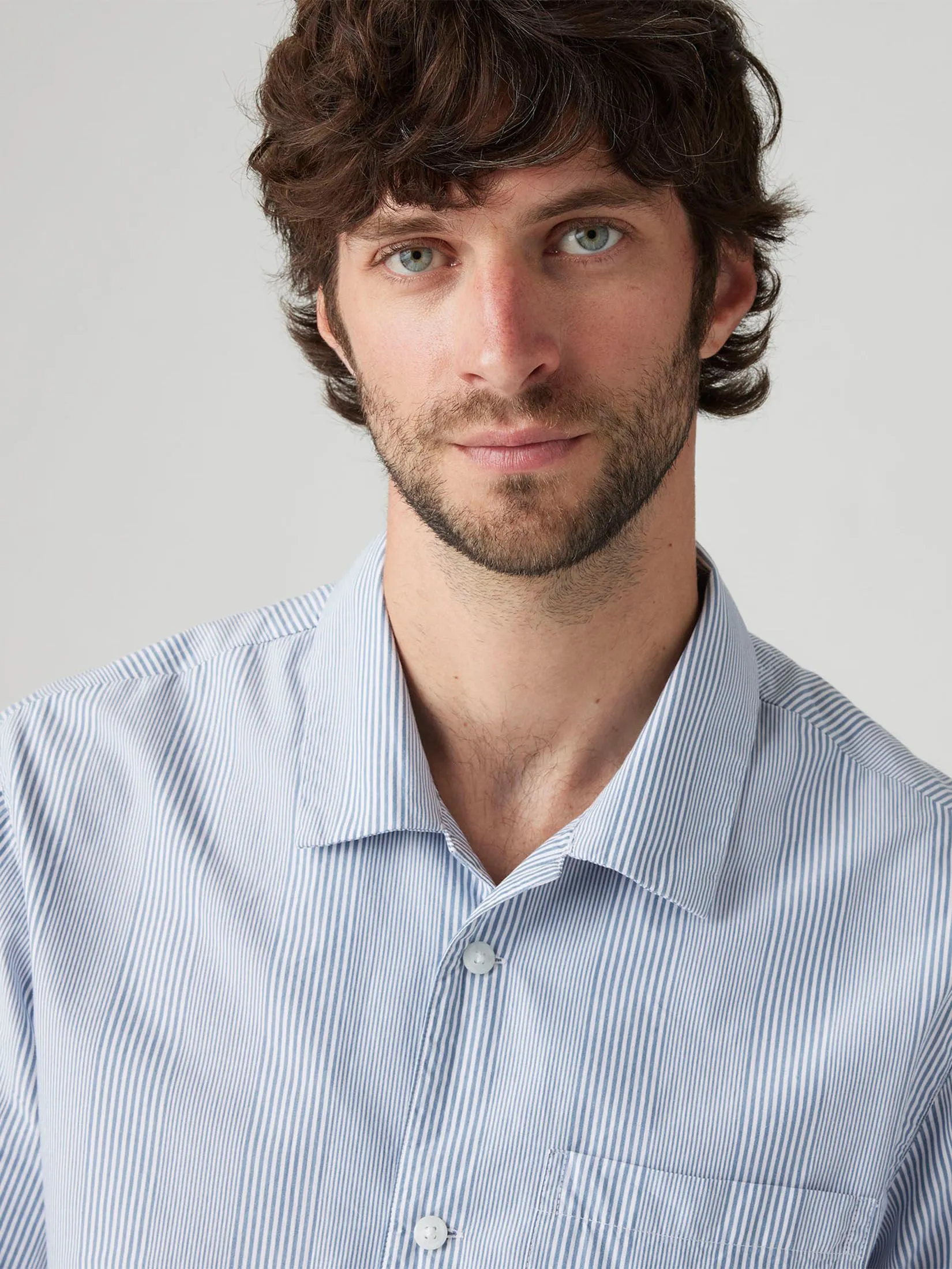 LEVI'S Men's Short-Sleeve Townes Boxy Shirt Blue