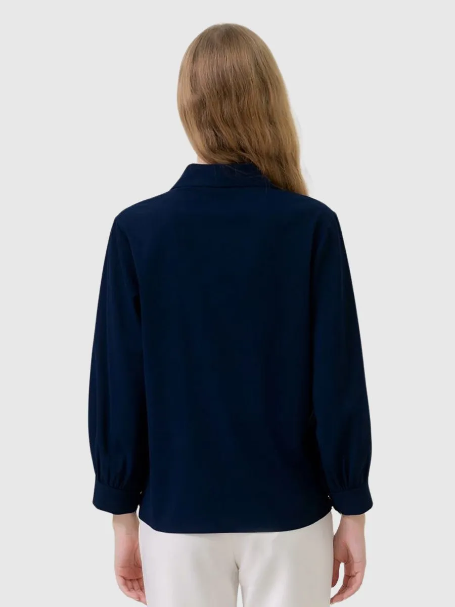 VERONIQA Women Blouse Chiffon Dobby Navy Blue