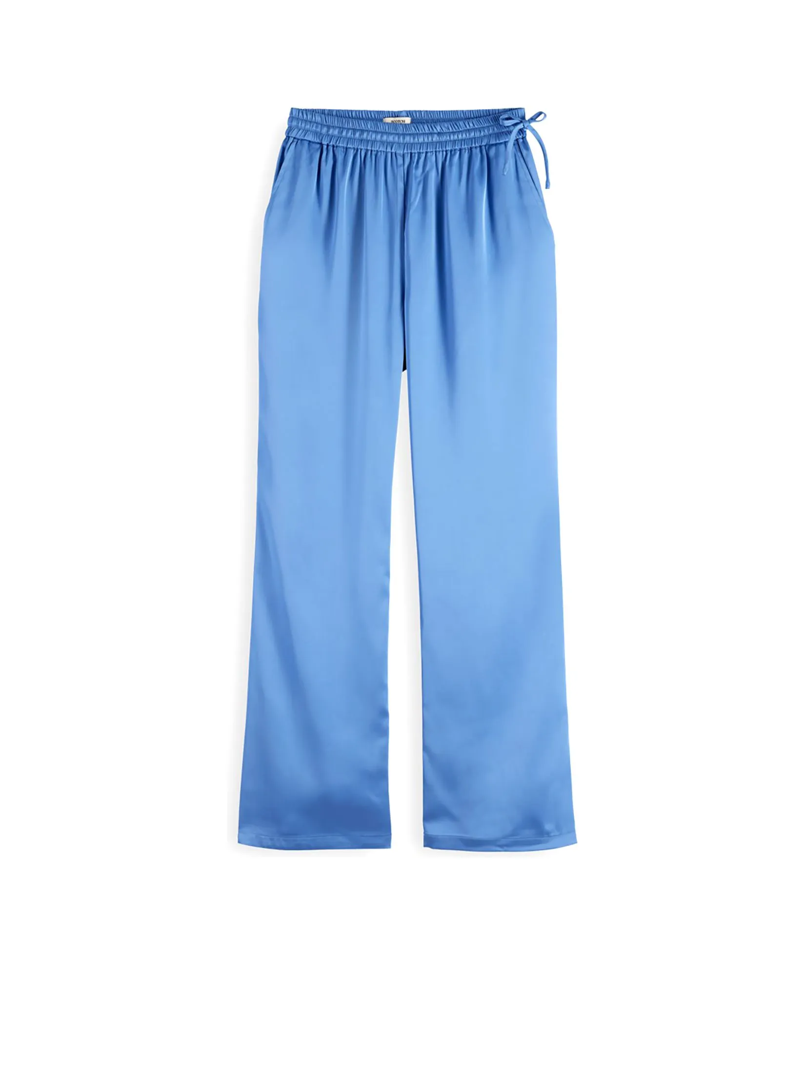 SCOTCH&SODA Women Pant Mae Mid-Rise Bootcut Pull-On Satin Lake Blue