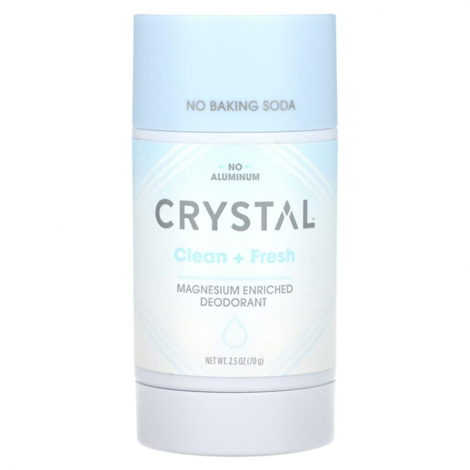 Crystal, Обогащенный магнием дезодорант, Clean + Fresh, 70 г (2,5 унции)