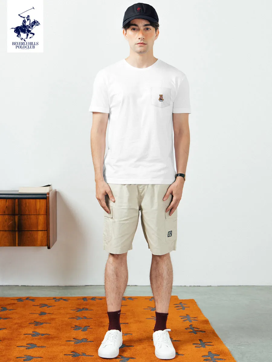 BEVERLY HILLS POLO CLUB White Unisex T-Shirt REGULAR-FIT Model BNSR166